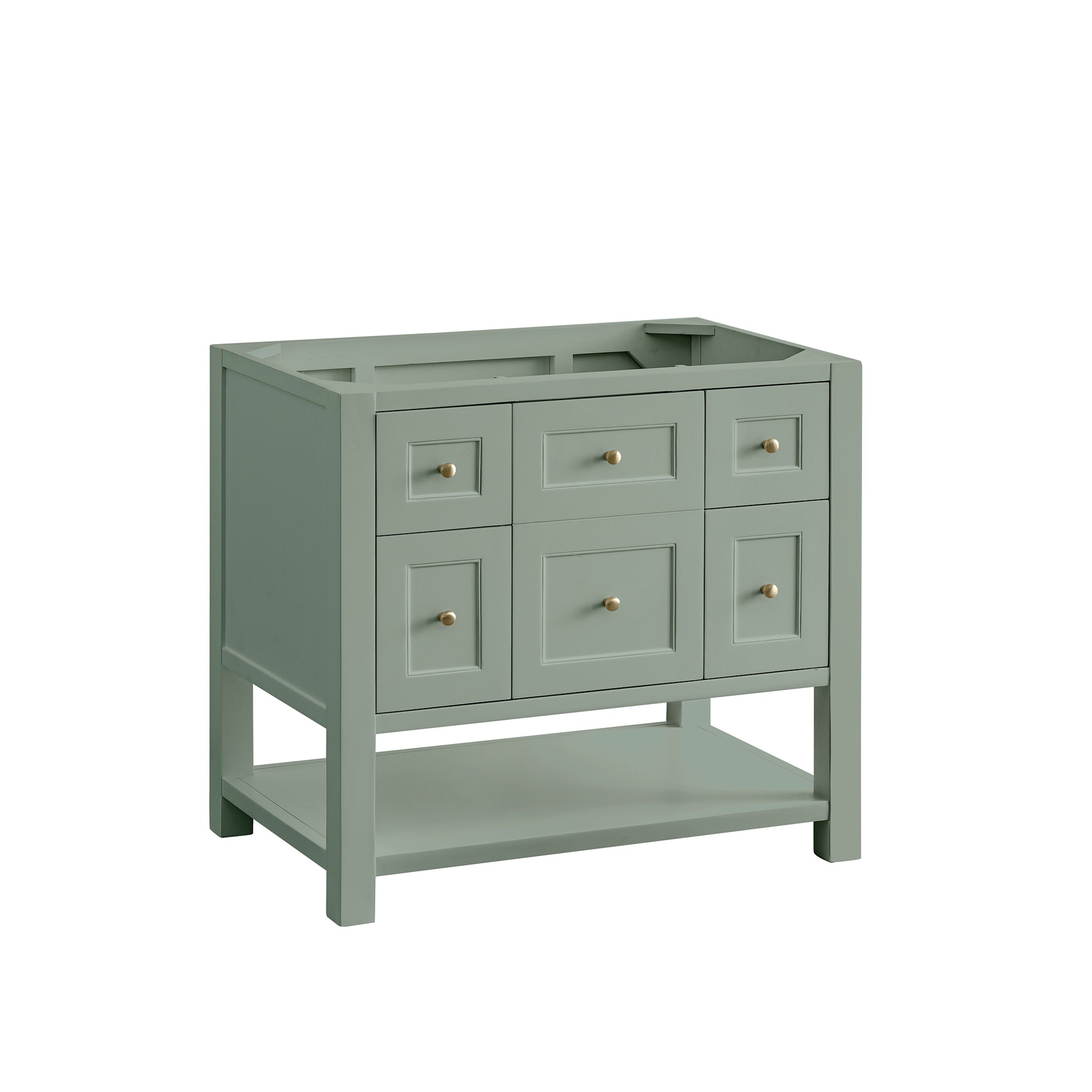 Breckenridge 36 Inch Single Bathroom Vanity in Smokey Celadon - Modern Farmhouse Style for Small Bathrooms & Powder Rooms