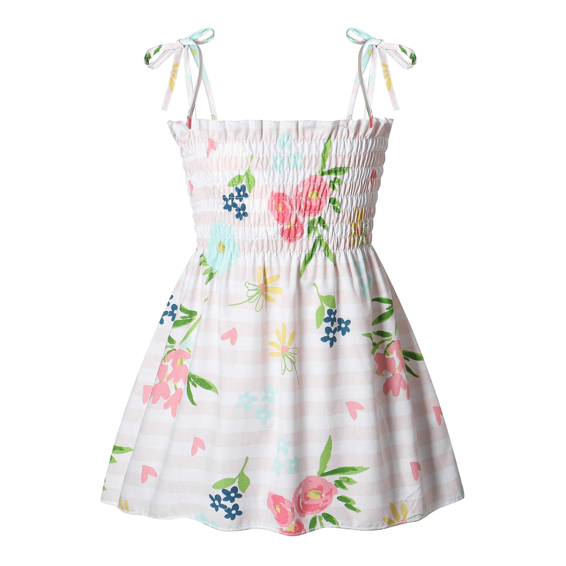 Toddler Baby Girl Floral Princess Sundress - Sleeveless Spaghetti Strap Summer Dress for Girls - Perfect for Beach, Party & Outdoor Play