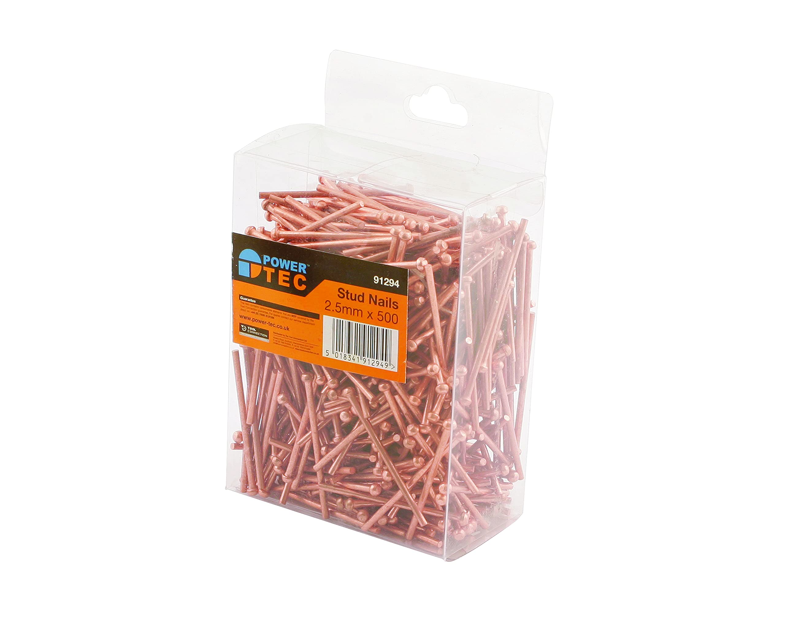 Power-TEC 91294 2.5mm Galvanized Steel Stud Nails - Heavy Duty Construction Fasteners for Framing, Roofing and Woodworking Projects