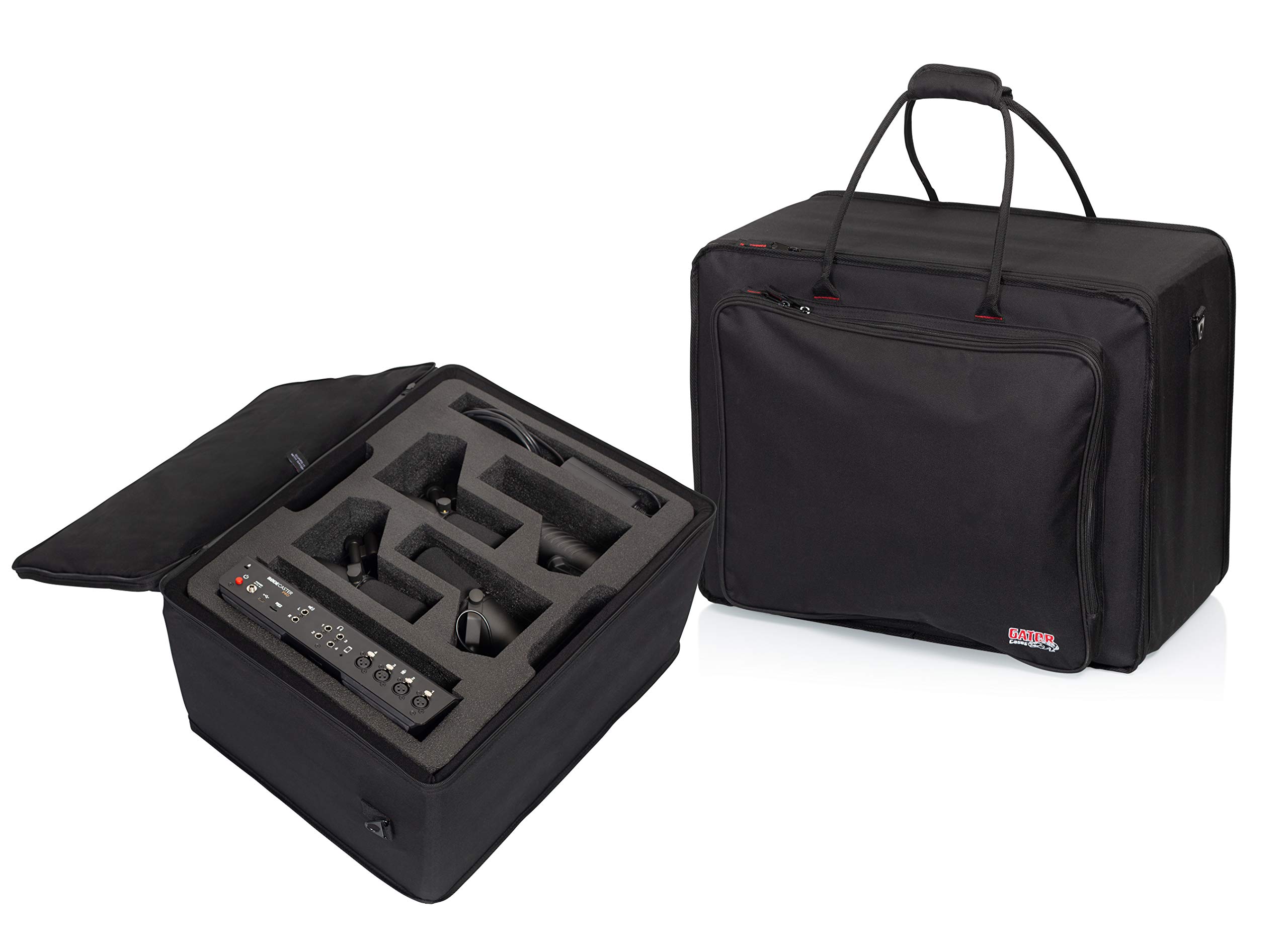 Gator GL-RODECASTER4 Lightweight Protective Case for RODECaster Pro Podcast Mixer & 4 Microphones - Perfect for Podcasting, Studio Recording & Travel