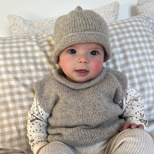 Oatmeal Marle plain Hat