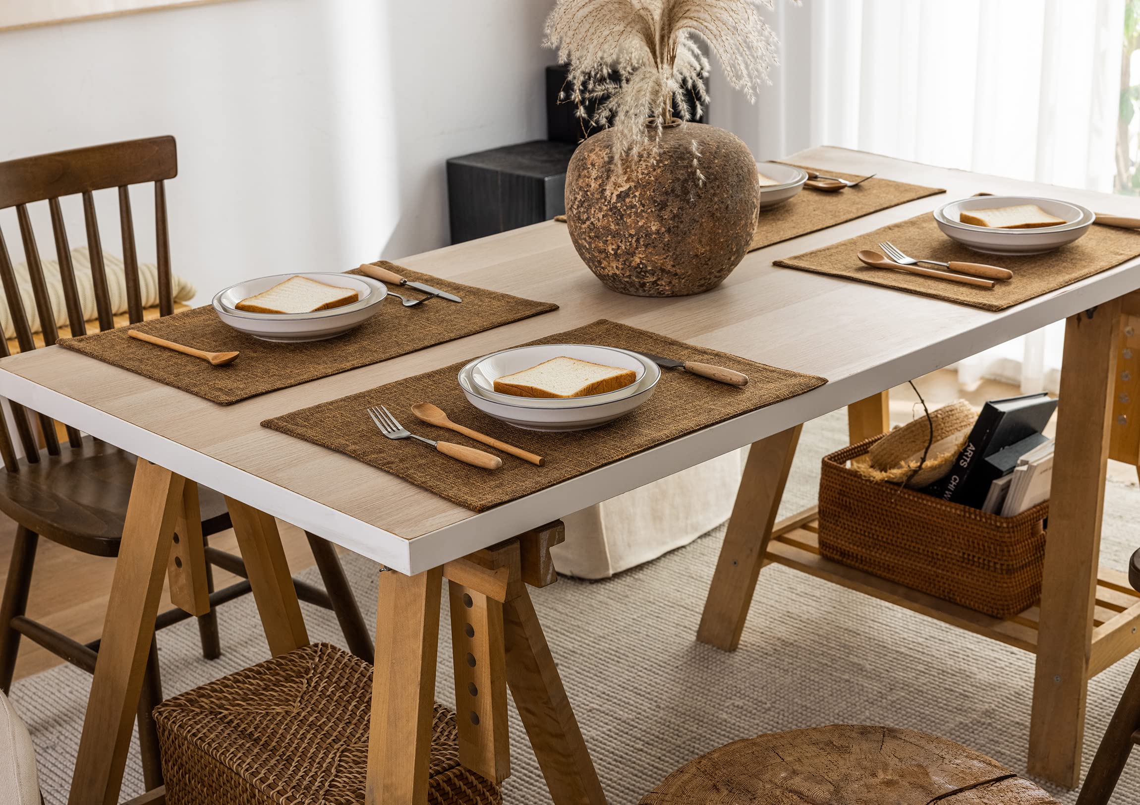 Kevin Textile 4-Pack Faux Linen Heat Resistant Placemats - 13