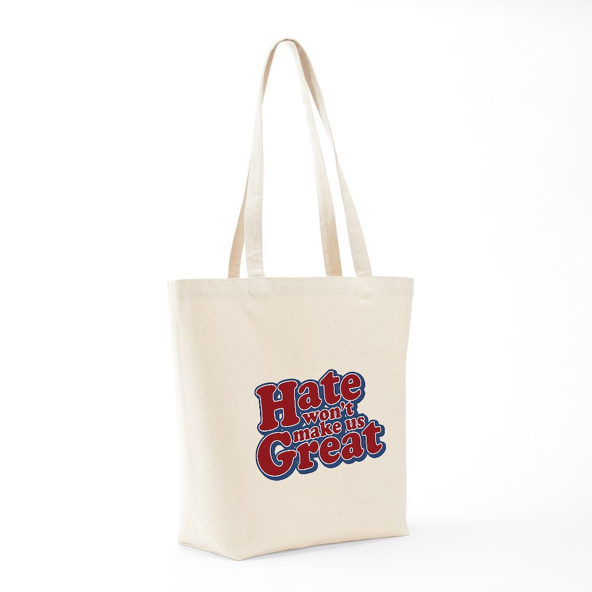 Hate Won't Make Us Great Tote Bag - Natural Canvas Reusable Shopping Bag for Groceries, Beach & Protest Rallies