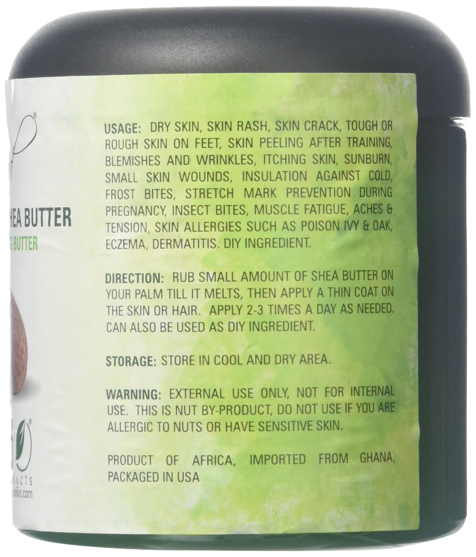 Pure Unrefined Organic Shea Butter - 100% Natural Ivory Shea Butter for Skin & Hair Care - 8oz Jar (Pack of 4) - Perfect for Moisturizing Dry Skin, DIY Beauty Recipes & Natural Hair Treatments
