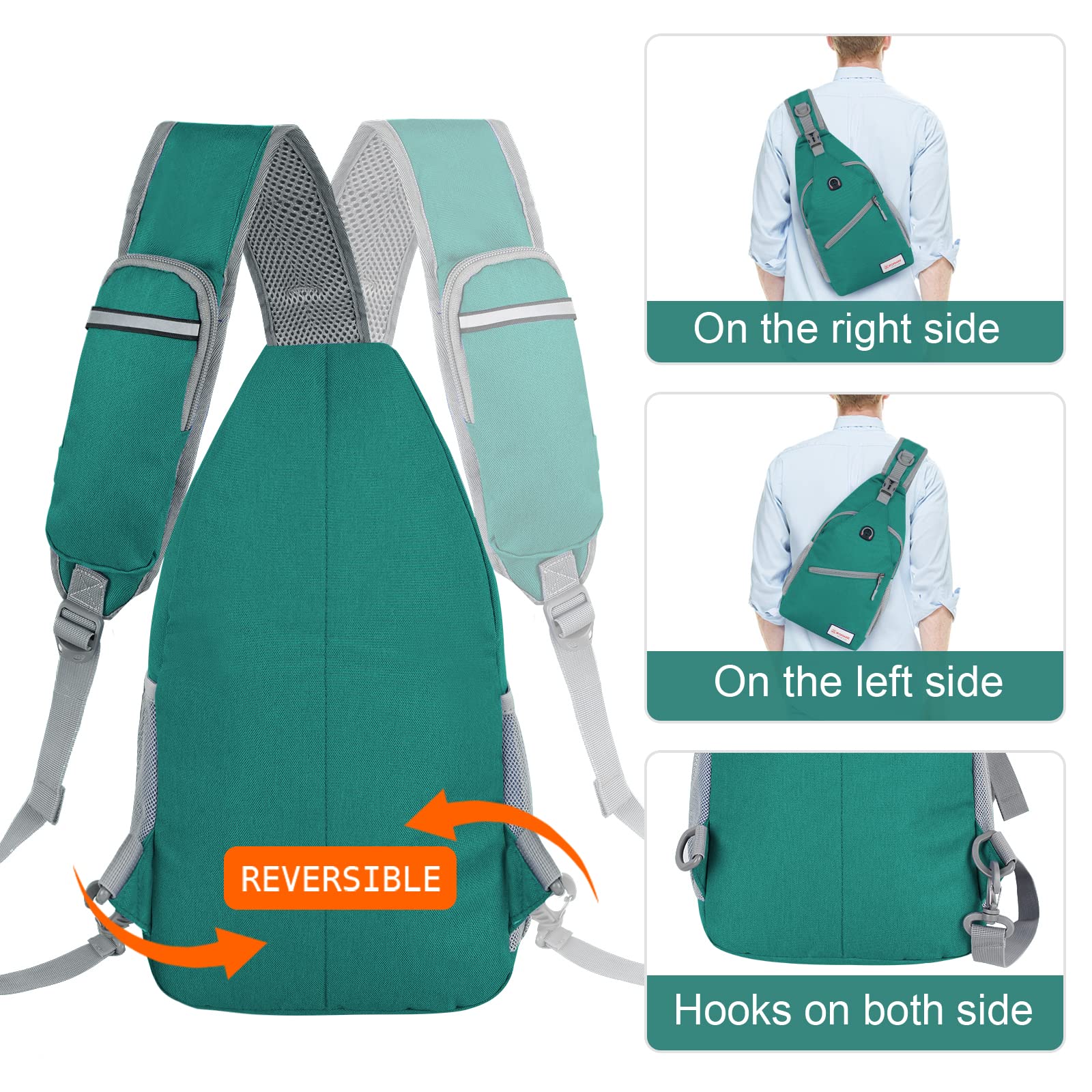 ZOMAKE Unisex Sling Bag - Lightweight Water-Resistant Crossbody Backpack for Travel, Hiking & Sports | Anti-Theft Chest Shoulder Bag (Army Green) - Perfect for Daily Commute, Gym & Outdoor Adventures