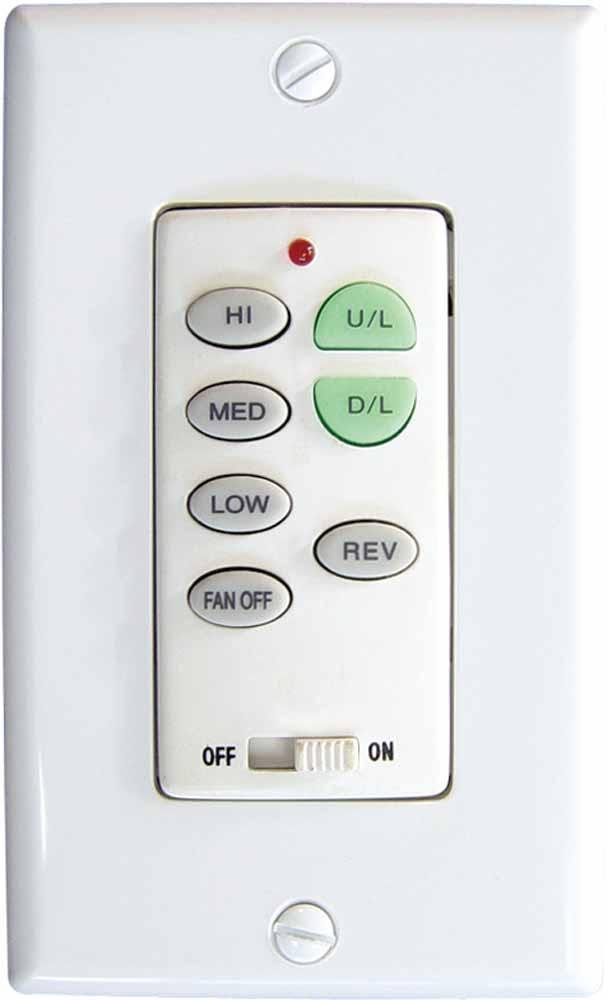 Volume Lighting V0932 Ceiling Fan Wall Remote Control - 3 Speed Settings, White Finish | Perfect for Bedroom, Living Room & Office Spaces