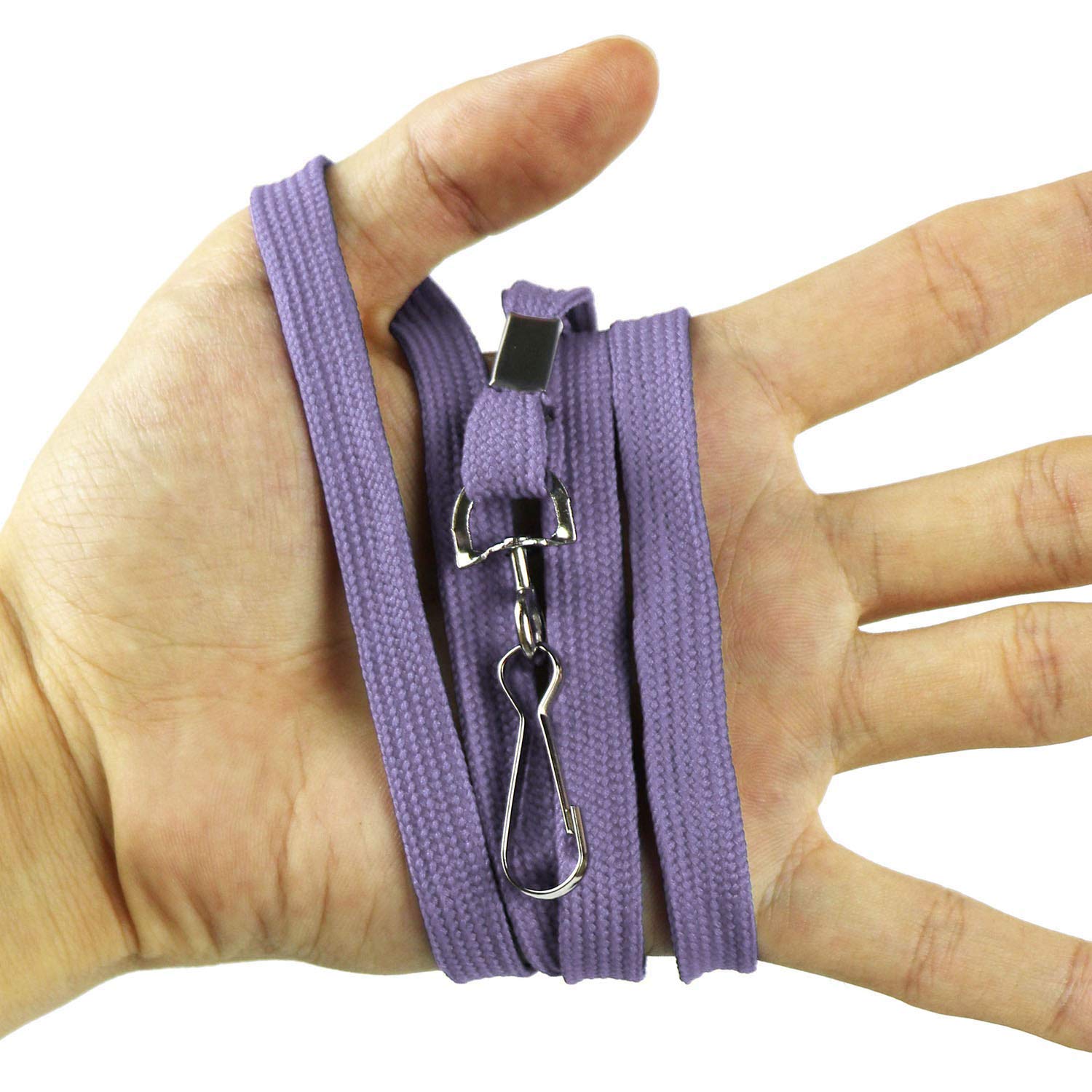 Durable Flat Lanyard with Swivel Hook - Bulk Neck Badge Holder for Work & Events