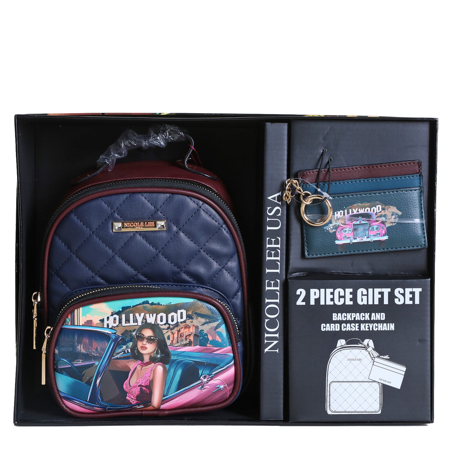 2 Piece Gift Set - Mini Backpack & Card Holder Wallet for Women | Perfect for Travel, Shopping & Daily Use