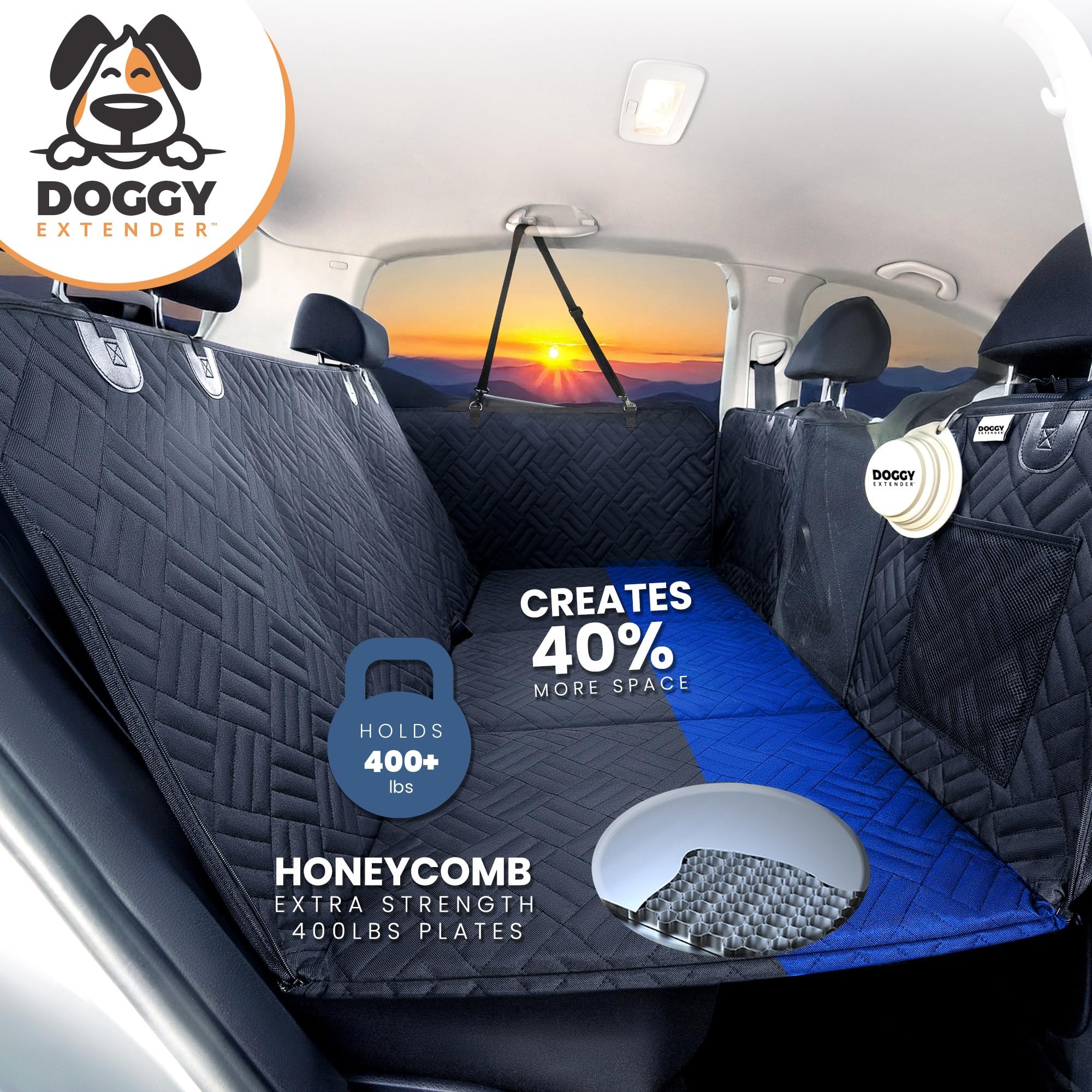 **Heavy-Duty Truck Dog Seat Cover for Back Seat - 400lbs Capacity, Waterproof & Scratch-Resistant Pet Car Seat Protector - Upgraded 2025 Honeycomb Hard Bottom for Safety - Perfect for Road Trips, Daily Commutes & Outdoor Adventures**