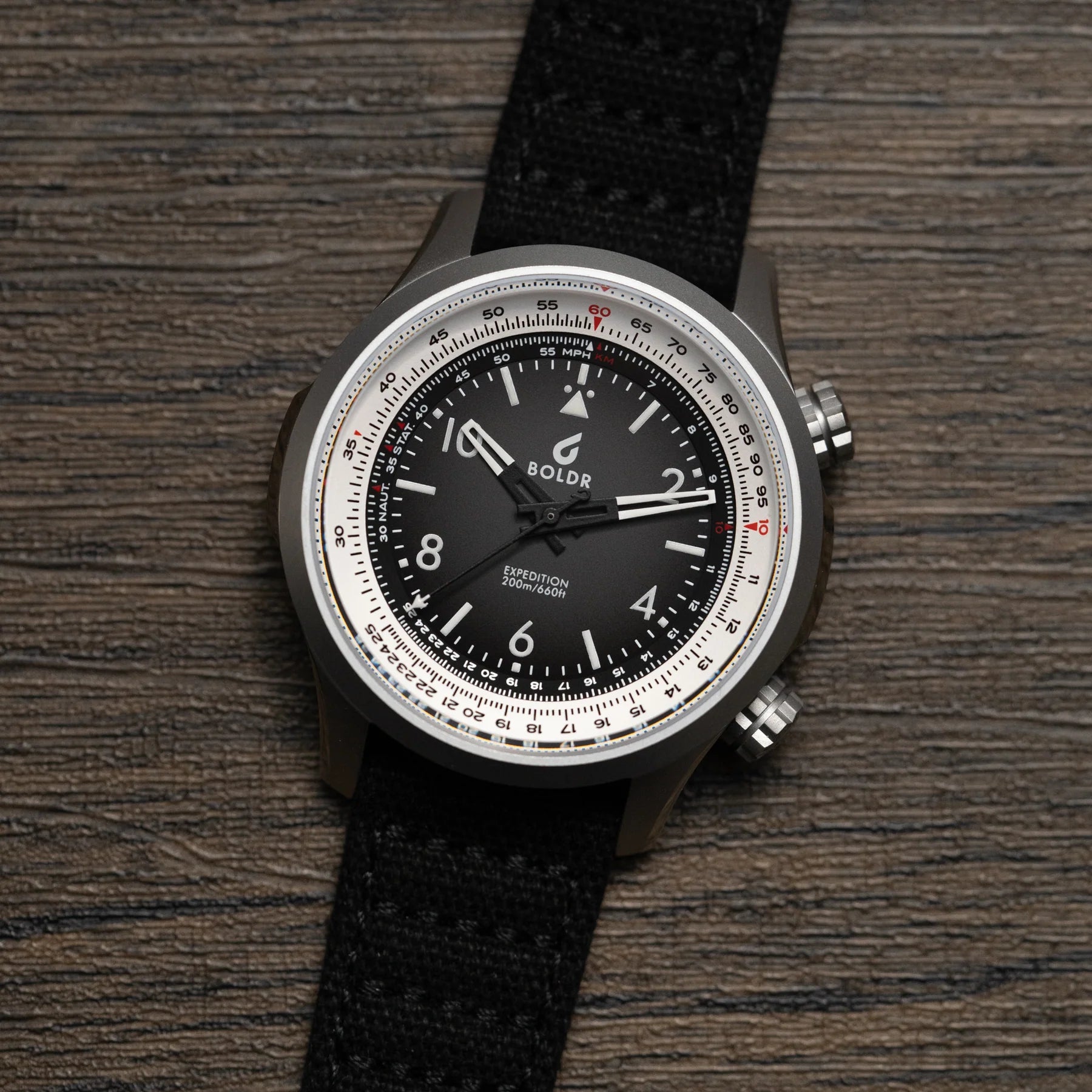 BOLDR Expedition Enigmath Schwarzland Watch - Rugged Outdoor Sports & Adventure Timepiece for Hiking, Camping, and Travel