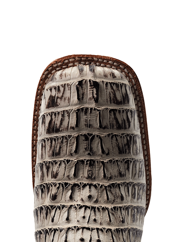 R.Watson RW3013 Men's Western Boots - Genuine Hornback Caiman Tail & Orix Leather in Chocolate Brown - Perfect for Rodeo, Country Dancing & Outdoor Adventures