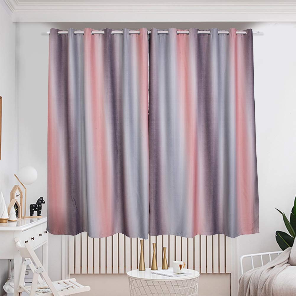 Yosoo Blackout Curtains for Bedroom & Living Room - Gradient Stripe Window Panels, Room Divider, Hotel Shade Drapes - Perfect for Light Blocking, Privacy & Home Decor (#2)