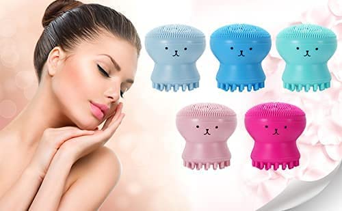 Hell's Kitchen Octopus-Shaped Silicone Facial Cleansing Brush - Deep Pore Exfoliator & Massage Tool for Glowing Skin | Perfect for Daily Skincare Routine & Spa Treatments