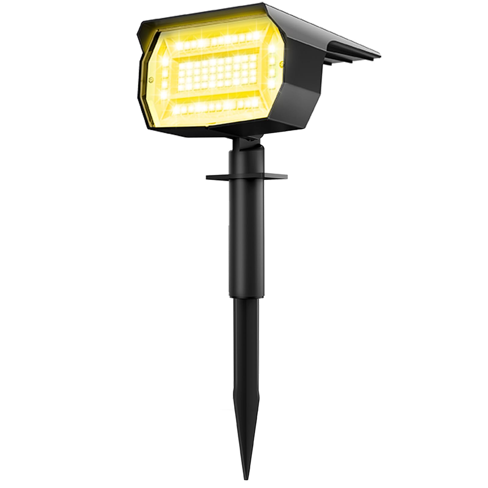 LOTMOS 72 LED Solar Spot Lights Outdoor Waterproof - 2-in-1 Solar Landscape Lighting with 3 Modes & Auto On/Off - IP67 Rated Solar Powered Wall Lights for Front Door, Backyard, Garage, Garden, Pathway (Warm White) | Perfect for Accent Lighting and Home Security