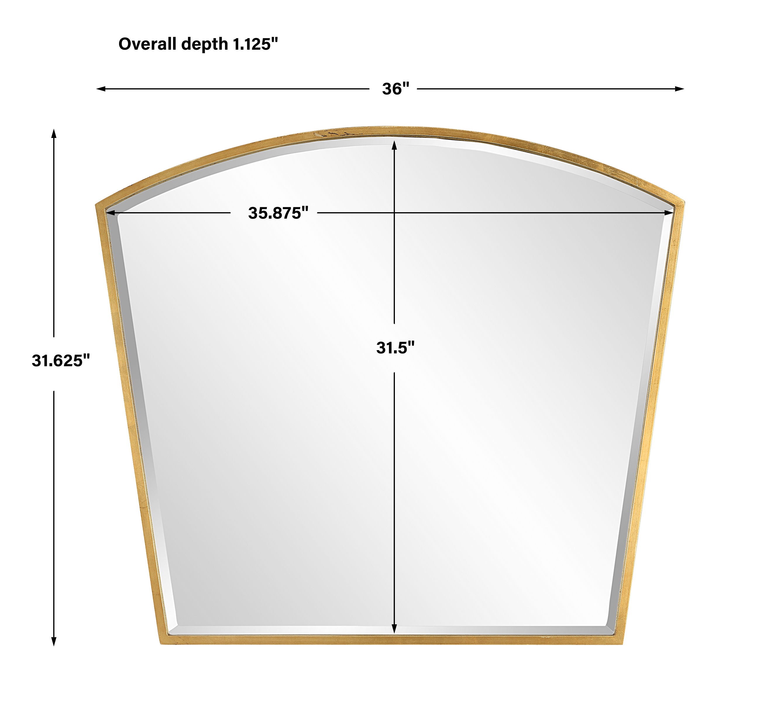 Boundary Gold Arch Mirror - Elegant Home Decor for Living Room, Bedroom & Entryway | Stylish Wall Mirror for Modern Interiors