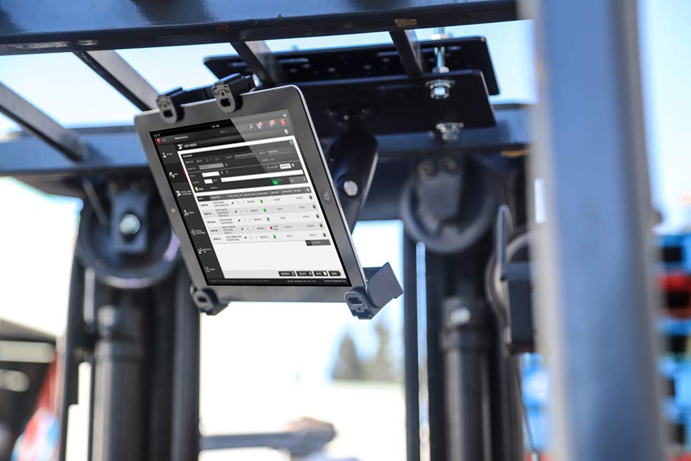 ARKON Heavy-Duty 7-Inch Plastic Locking Forklift Tablet Mount - Secure & Durable for Industrial Use, Warehouses & Forklift Operations