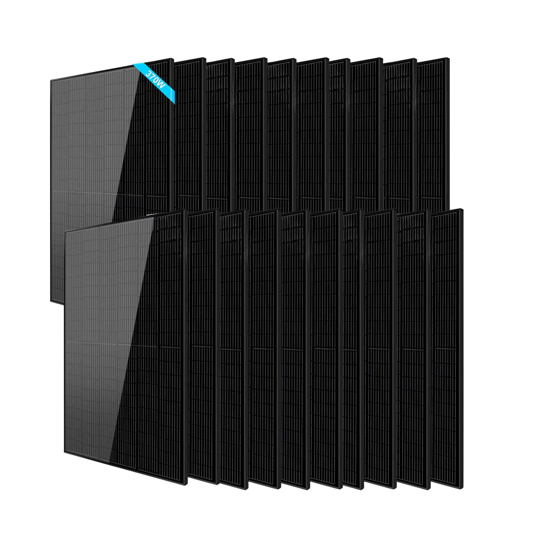 SunGoldPower 370W Monocrystalline Black PERC Solar Panel - High Efficiency 370 Watt Solar Module for Home, RV & Off-Grid Power Systems | Durable Weather-Resistant Design for Residential & Commercial Solar Projects