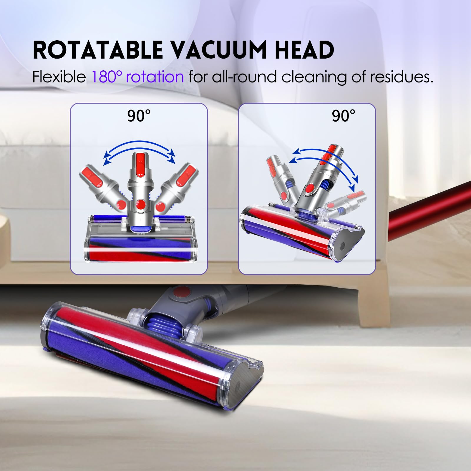 Dyson V10 V11 Vacuum Cleaner Soft Roller Head Replacement - Fluffy Floor Brush Compatible with Hardwood, Vinyl & Tile Floors - Perfect for Pet Hair, Dust & Debris on Smooth Surfaces
