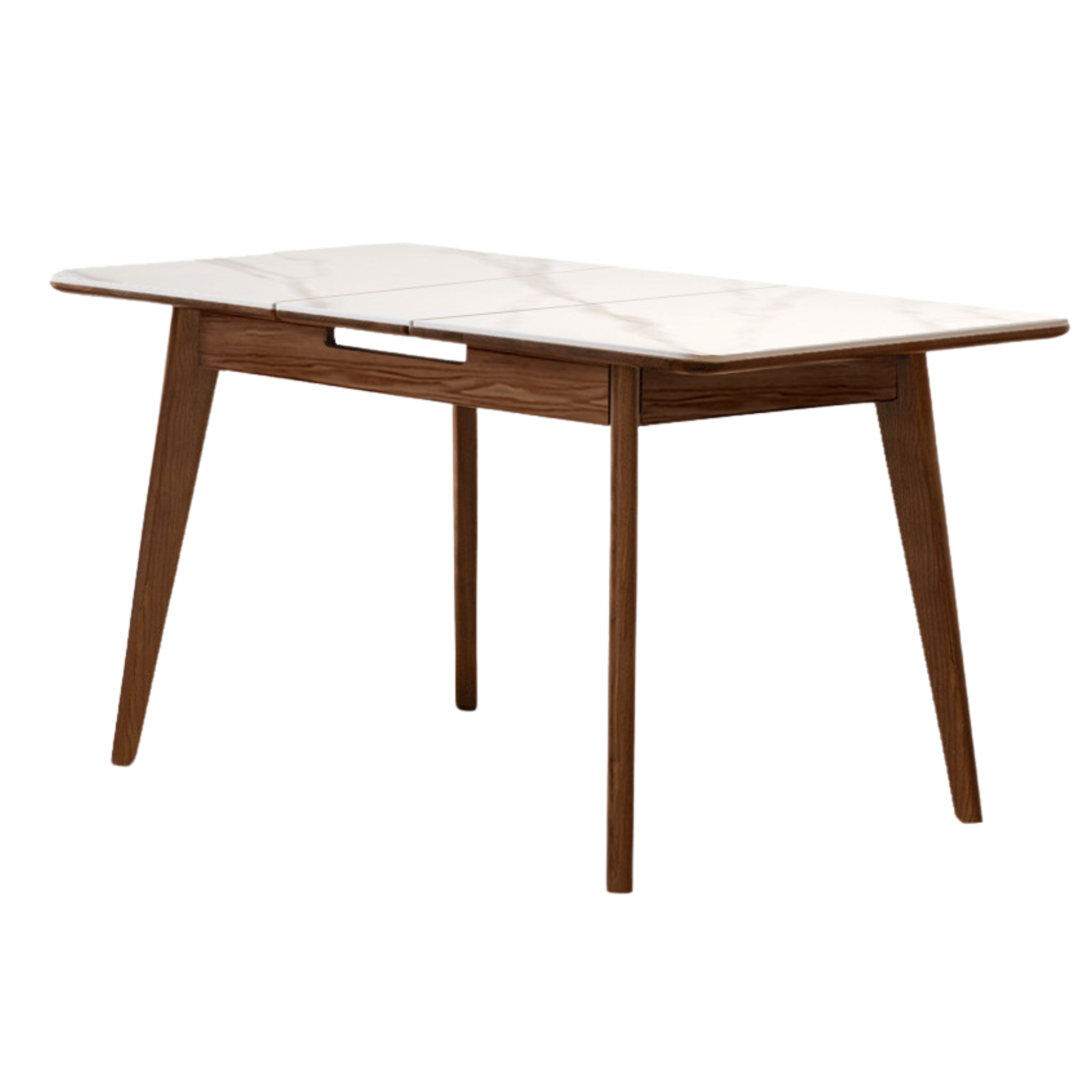 47.2-59x31.4x29.9 inch / 120-150x80x76cm / Walnut color / Ash rock board retractable dining table