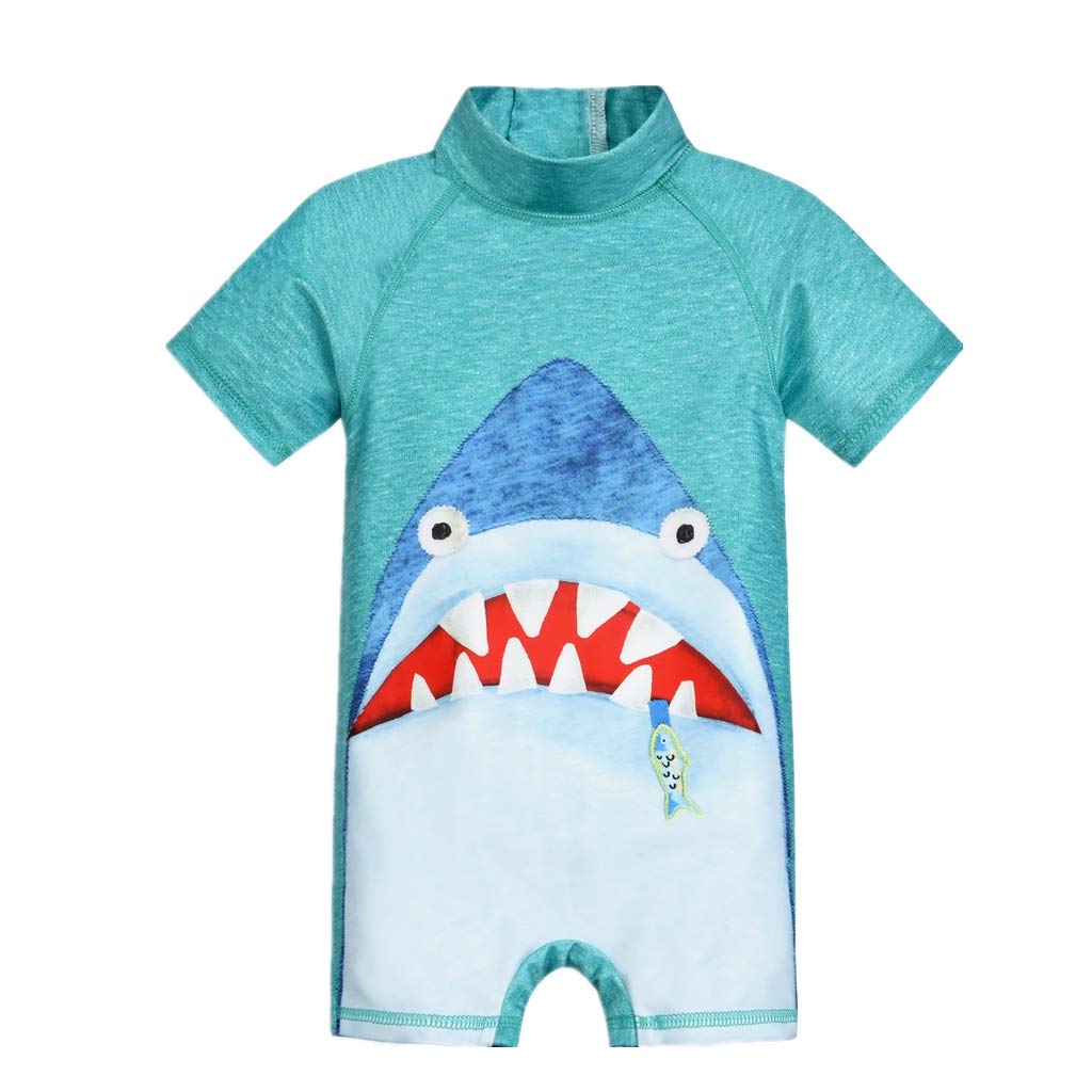 Boys One Piece Swimsuit UPF 50+ Sun Protection Swimwear - All-in-One Rash Guard for Kids Beach, Pool & Water Play