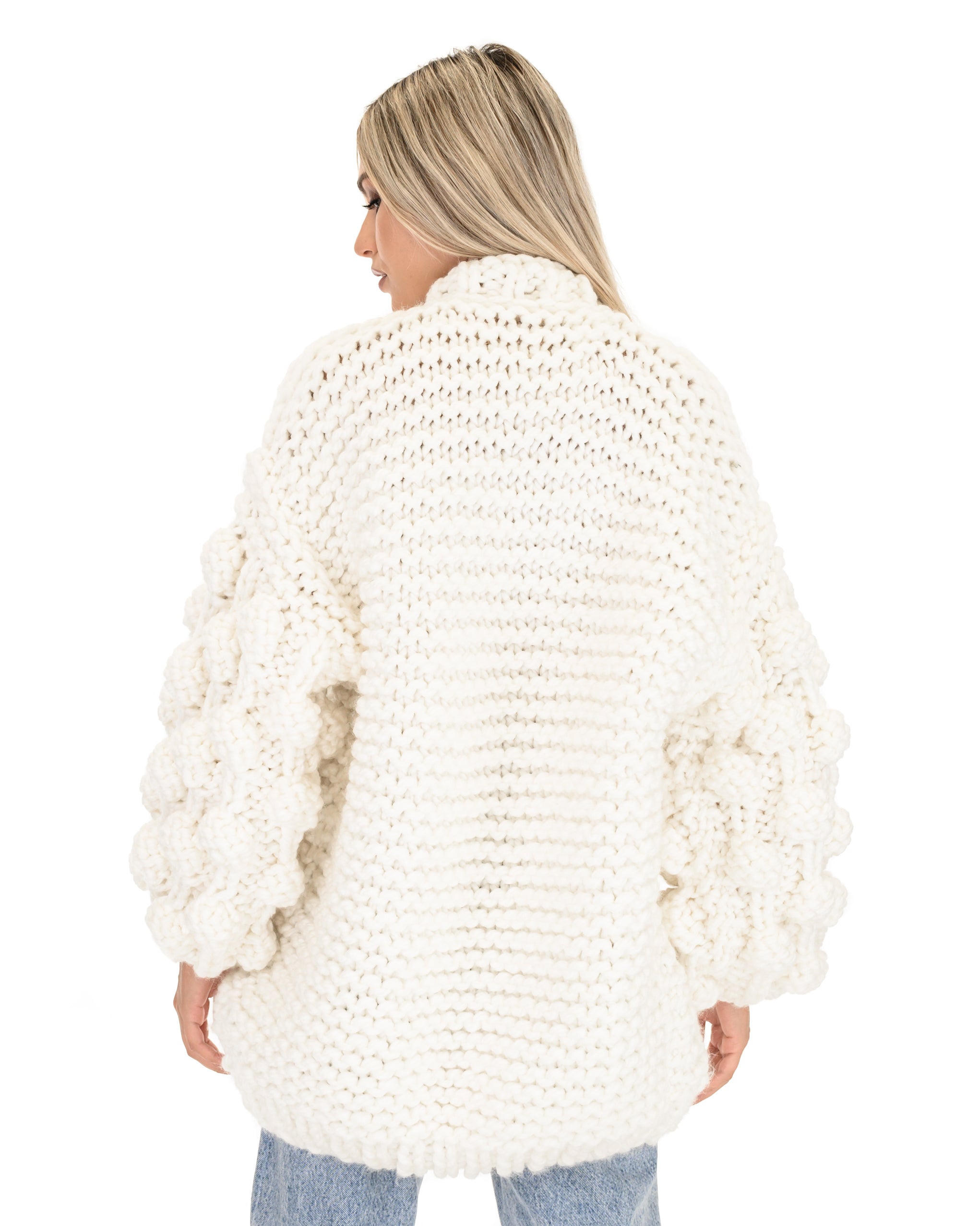 Stylish Bubble Sleeve Cardigan for Women - Soft Knit Open Front Sweater | Perfect for Office, Date Night & Casual Outfits