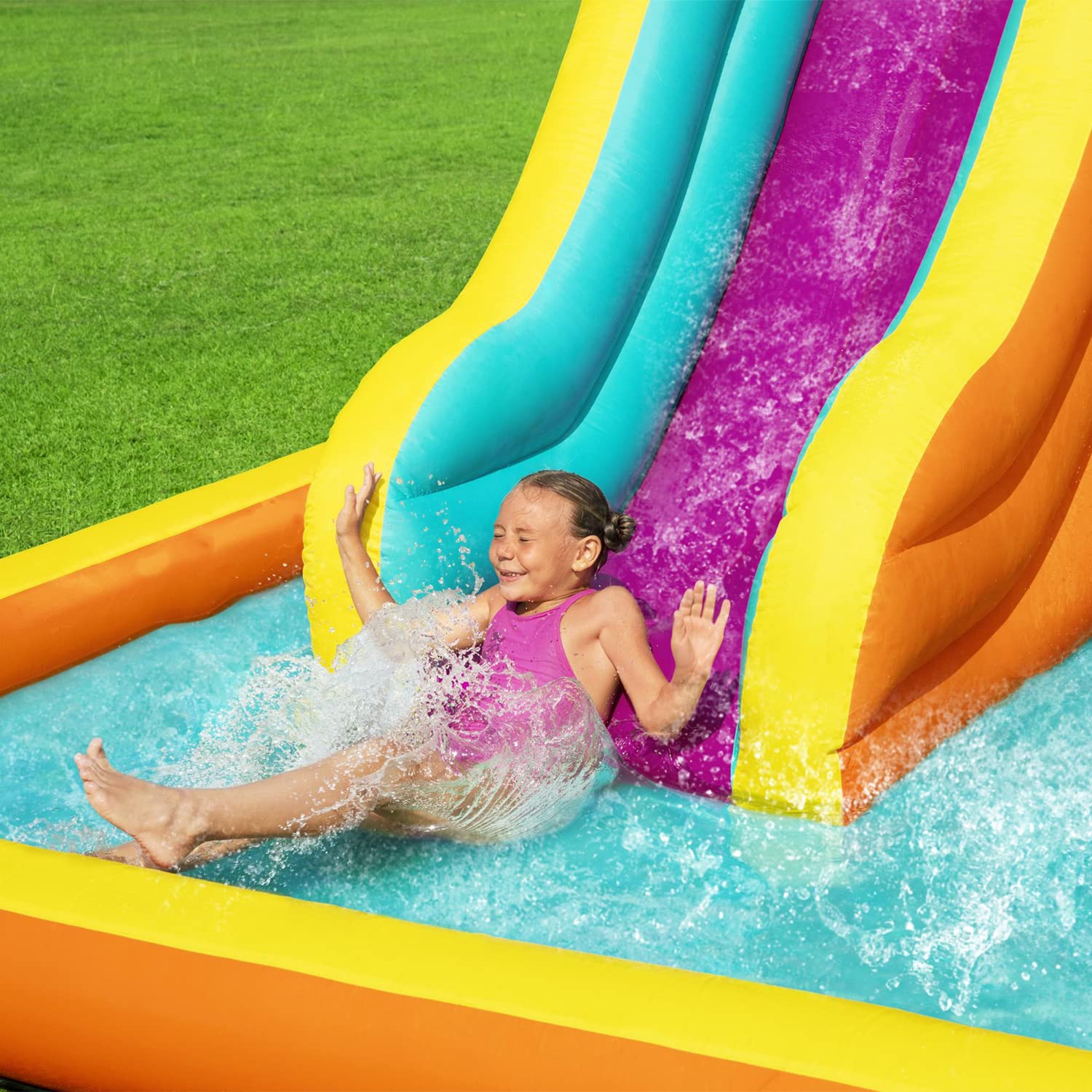 Bestway H2OGO Tidal Tower Inflatable Water Slide for Kids - Giant Backyard Water Park with Sprinkler Wall, Air Blower & Storage Bag | Outdoor Summer Fun, Birthday Parties, Family Gatherings