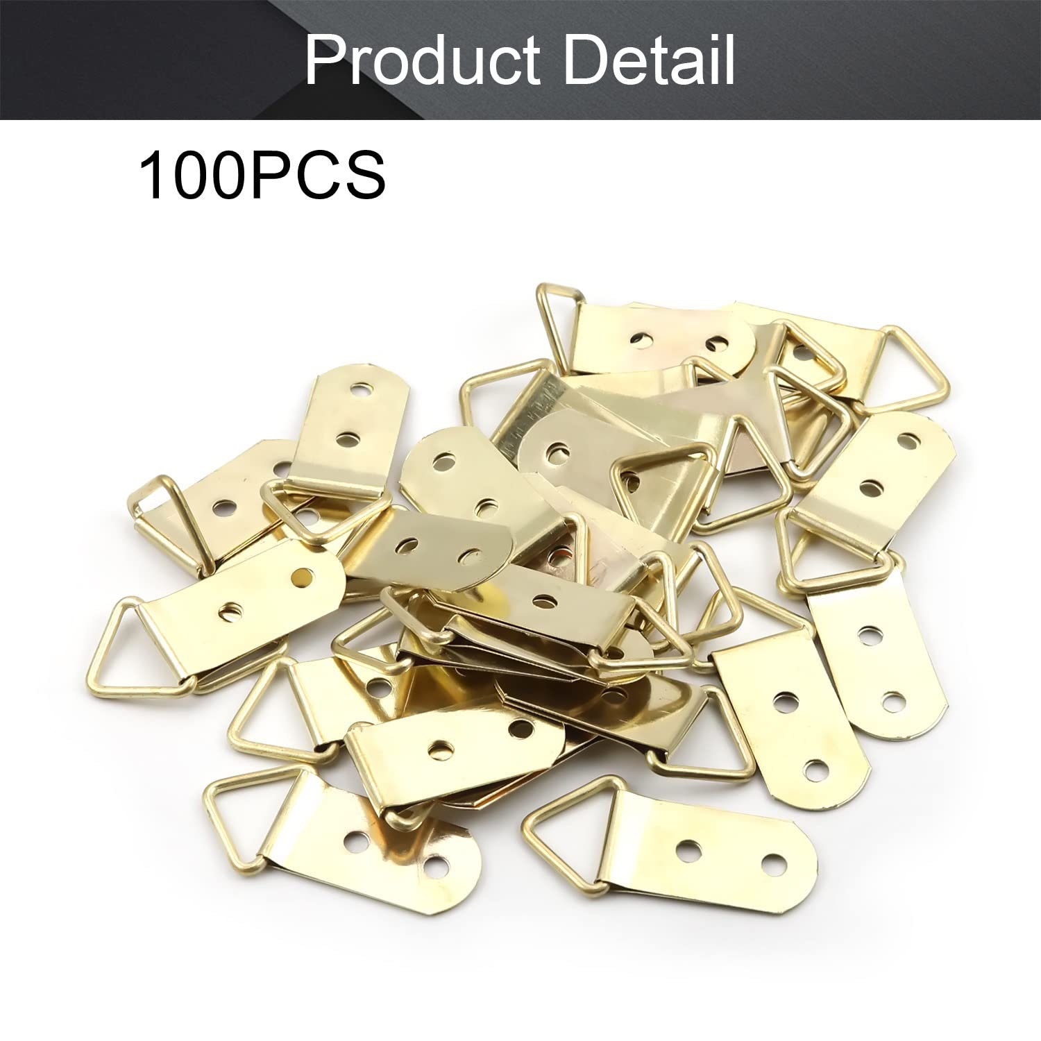 Gold Tone Ring Frame Buckles 100PCS - Photo Hanging Kit for Home Decor