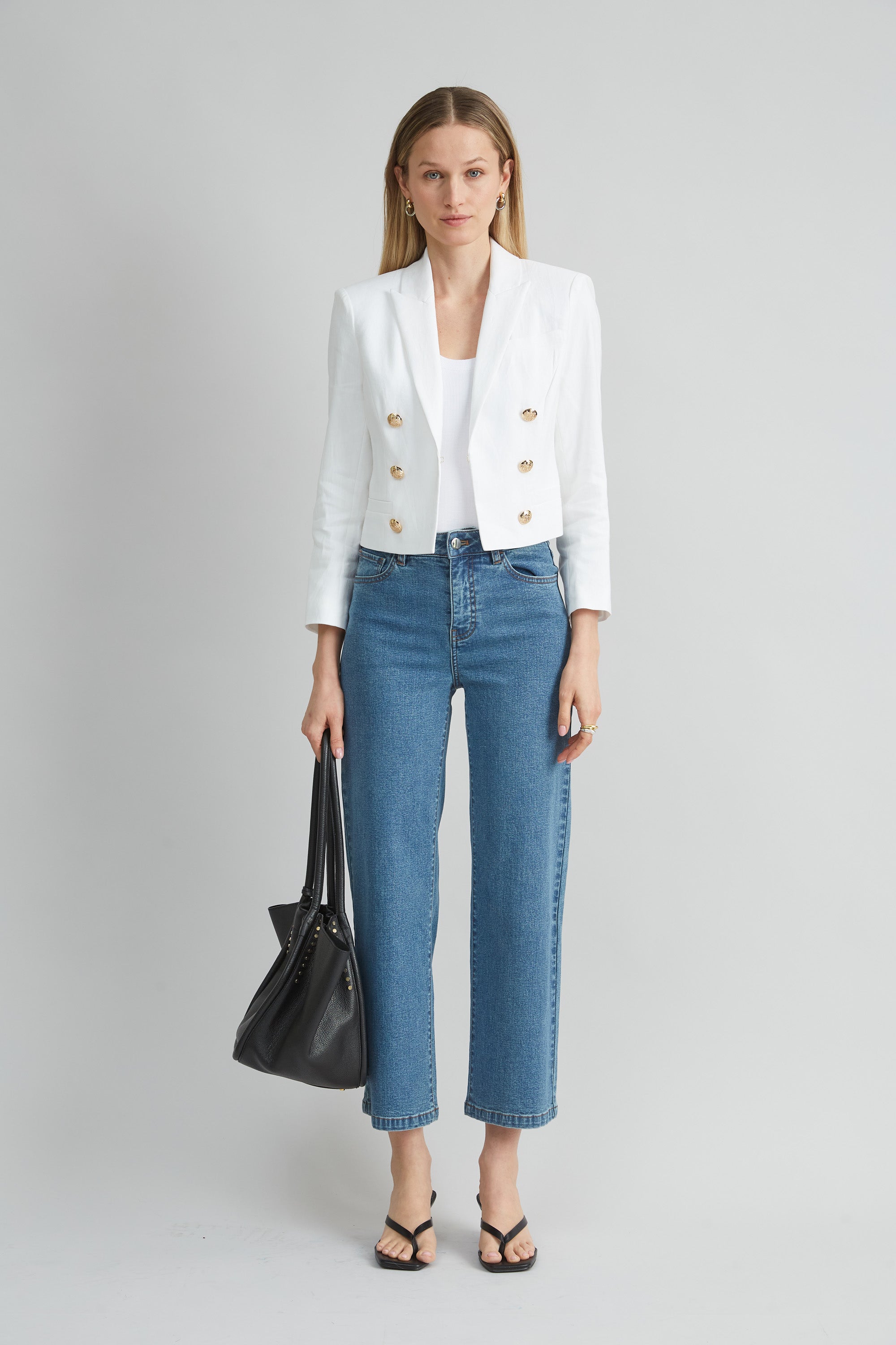 Stylish Cropped Linen Jacket for Women - Lightweight Summer Blazer - Perfect for Beach Cover-Up, Office Wear & Casual Outings