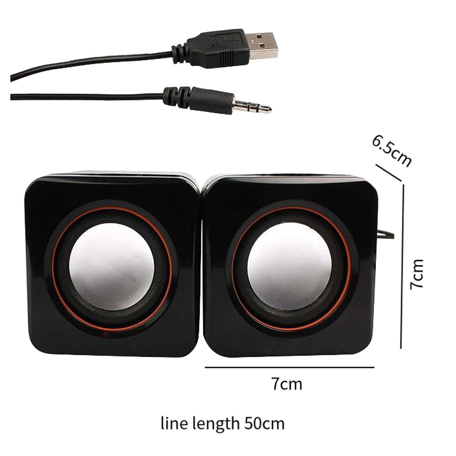 BaotyJie 2Pcs USB Wired Computer Speakers with 3D Sound Technology, Compact Gaming Speakers for Laptop, Desktop, Travel, Home Office, and Multimedia Entertainment