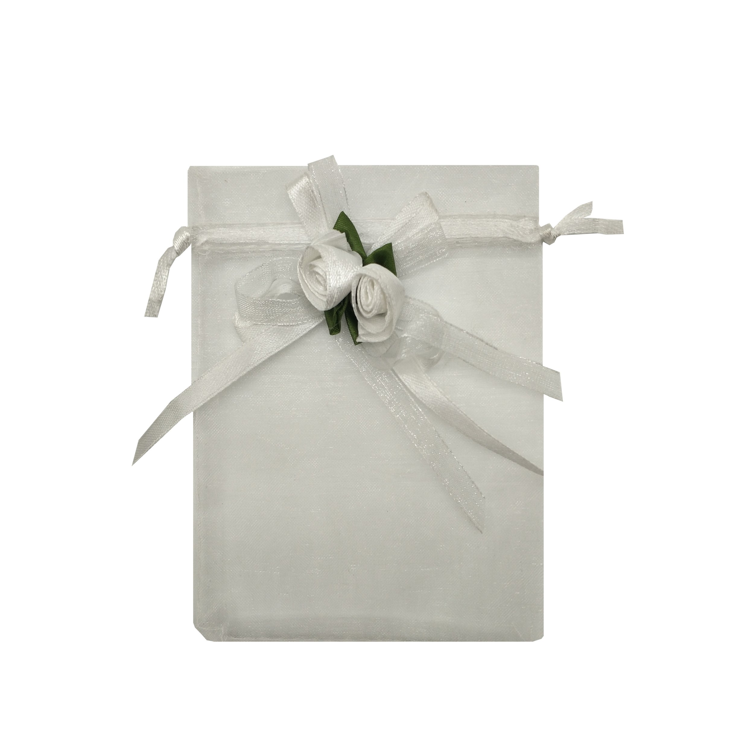 50pcs White Sheer Organza Favor Bags 3.8x4.8 Inches - Wedding Gift Bags, Party Favors, Jewelry Pouches & Sample Display Drawstring Bags - Perfect for Bridal Showers, Baby Showers & Special Events