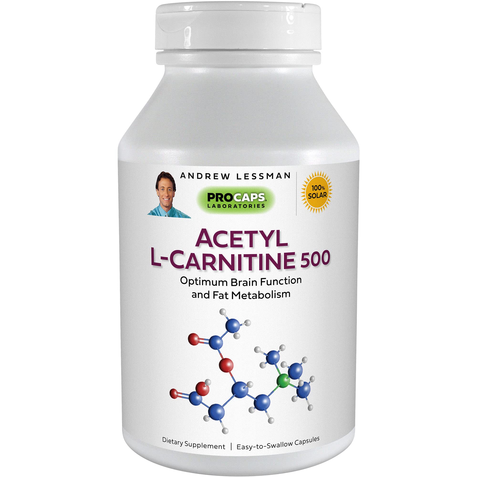 ANDREW LESSMAN Acetyl L-Carnitine 500mg - 360 Capsules - Supports Nervous System, Fat & Energy Metabolism, Brain Function & Blood Flow - Easy-to-Swallow Dietary Supplement for Cognitive Health, Weight Management & Energy Boost - Perfect for Students, Professionals & Active Lifestyles