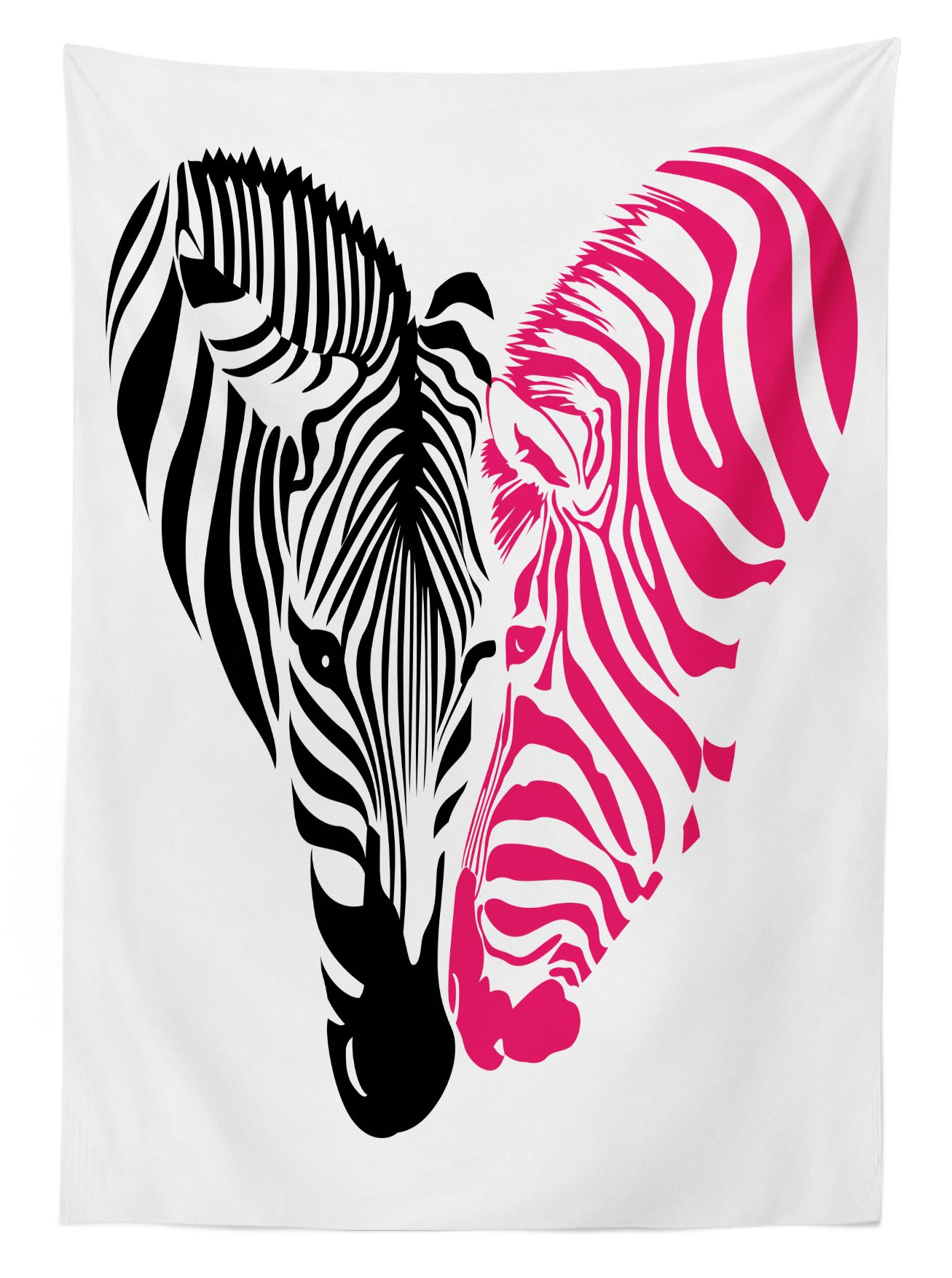 Ambesonne Pink Zebra Print Outdoor Tablecloth - Waterproof Washable Picnic Table Cover 58