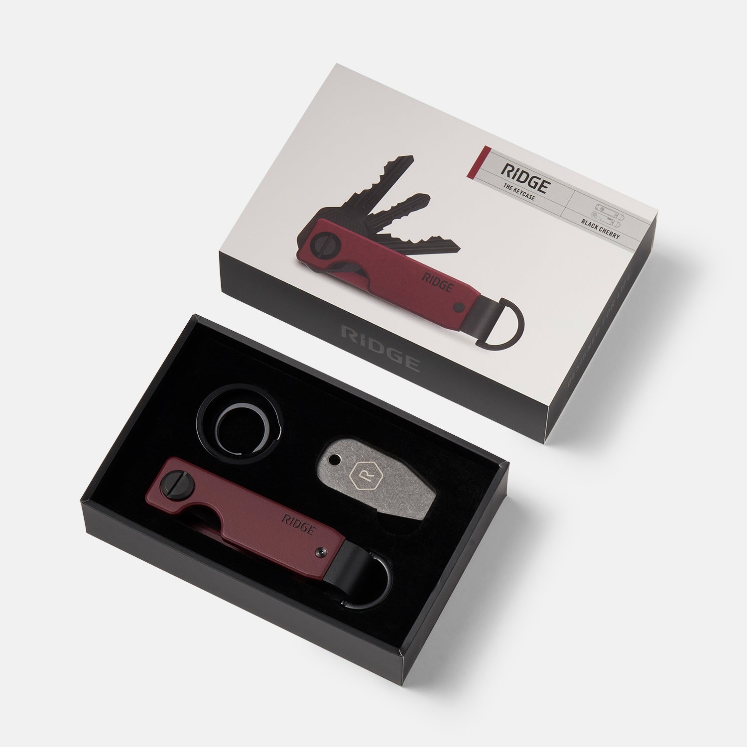 The Ridge KeyCase - Premium Leather Key Holder in Oxblood Red for Everyday Carry & Organization