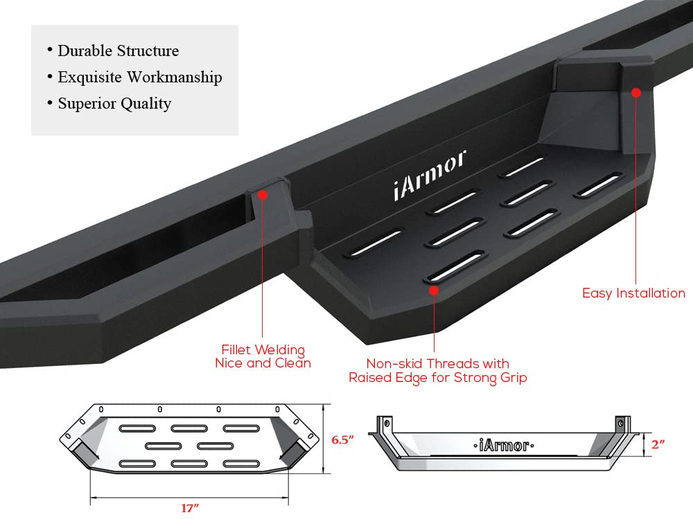 APS Drop Steps Running Boards for Toyota Tacoma 1995-2004 Extended Cab - Heavy Duty Nerf Bars for Off-Road & Daily Driving