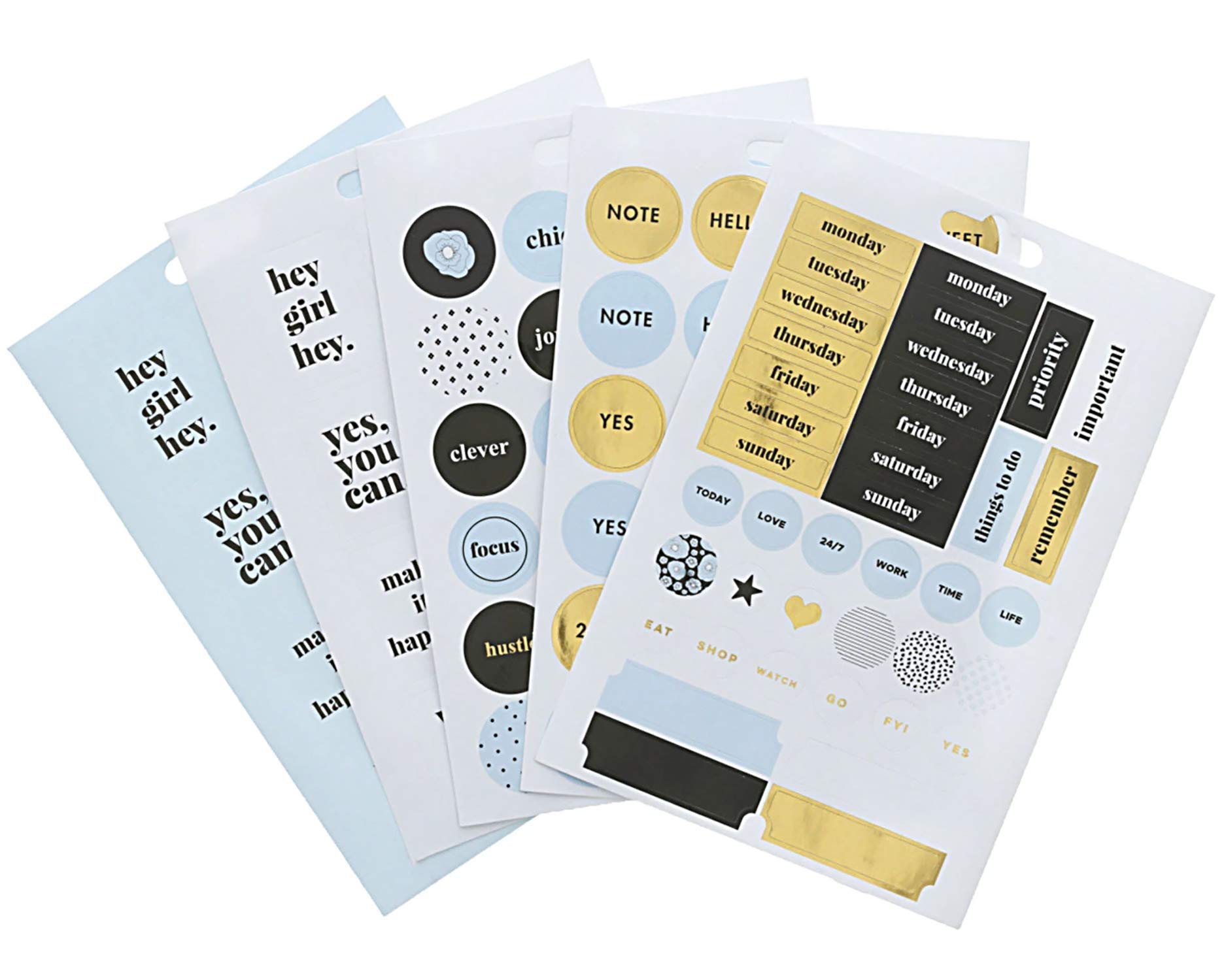 Teresa Collins Bold Life Daily Sticker Set - 5 Sheets of Inspirational Decorative Stickers for Planners, Journals, Scrapbooks & DIY Crafts