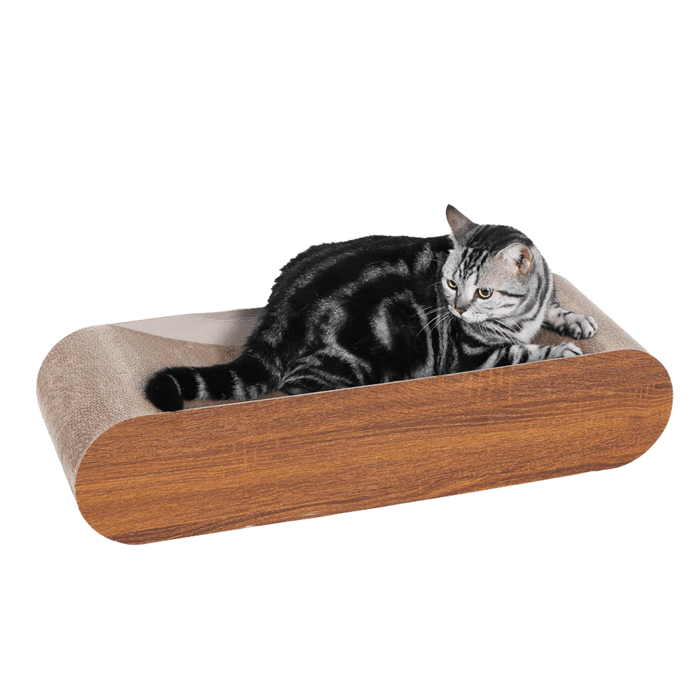Premium Cat Scratcher Lounge Bed - Durable Bone-Shaped Cardboard Scratching Pad for Cats, Reversible & Recyclable Furniture Protector - Perfect for Indoor Play, Napping & Protecting Sofas