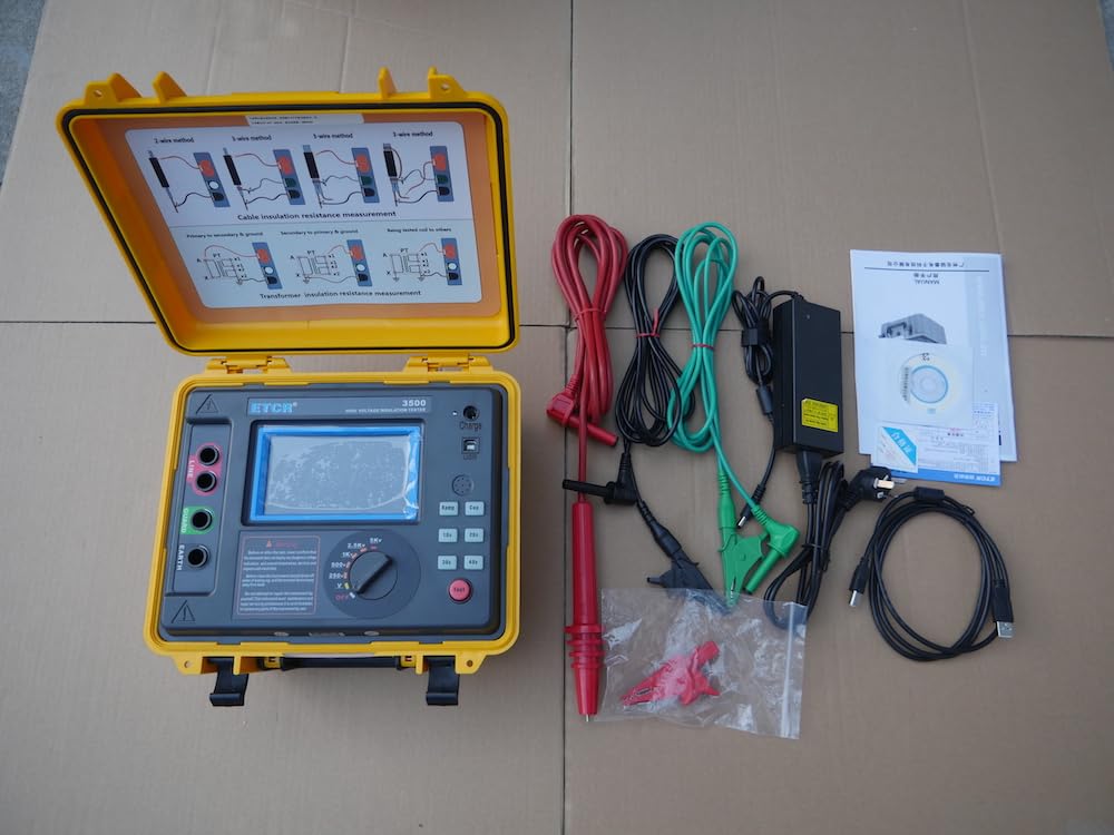 ETCR3480A Digital Insulation Resistance Tester 5KV, 0.1MΩ-400GΩ - High Voltage Electrical Safety Testing Device for Industrial Equipment, Power Lines & Home Appliances | Perfect for Electricians, Engineers & DIY Home Maintenance
