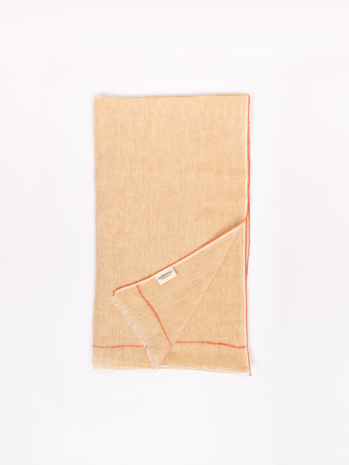Mustard & Orange Linen Scarf for Women - Soft Lightweight Summer Wrap Shawl - Perfect for Beach, Travel, and Casual Outfits
