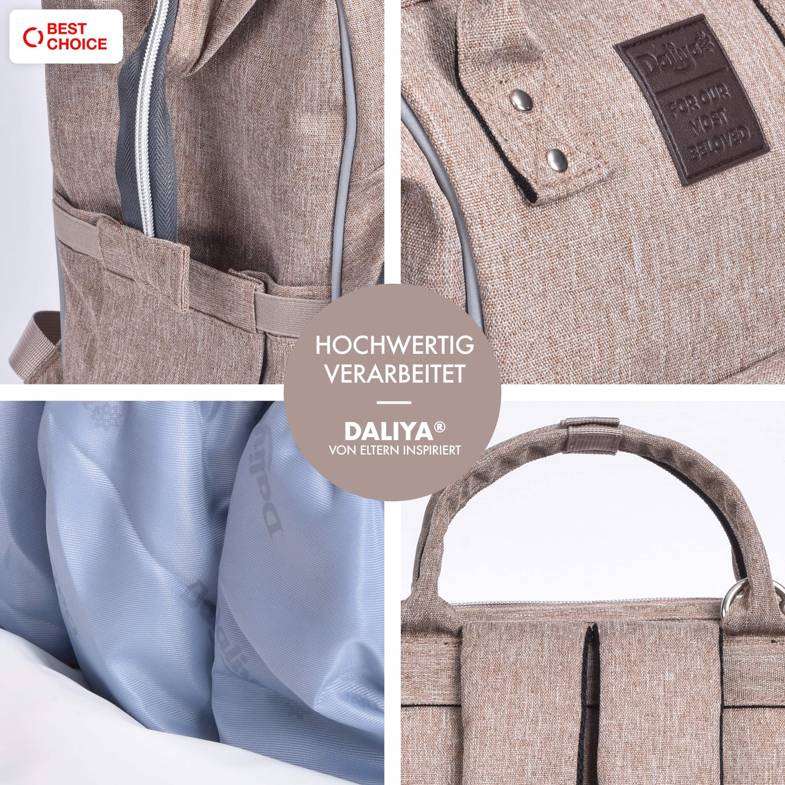 Daliya® PAKMI Diaper Backpack for Moms - Waterproof Baby Changing Bag with Insulated Bottle Pockets, Stroller Straps & Organizer - Large Capacity Travel Backpack for Parents (Beige) | Perfect for Daycare, Travel & On-the-Go Parenting