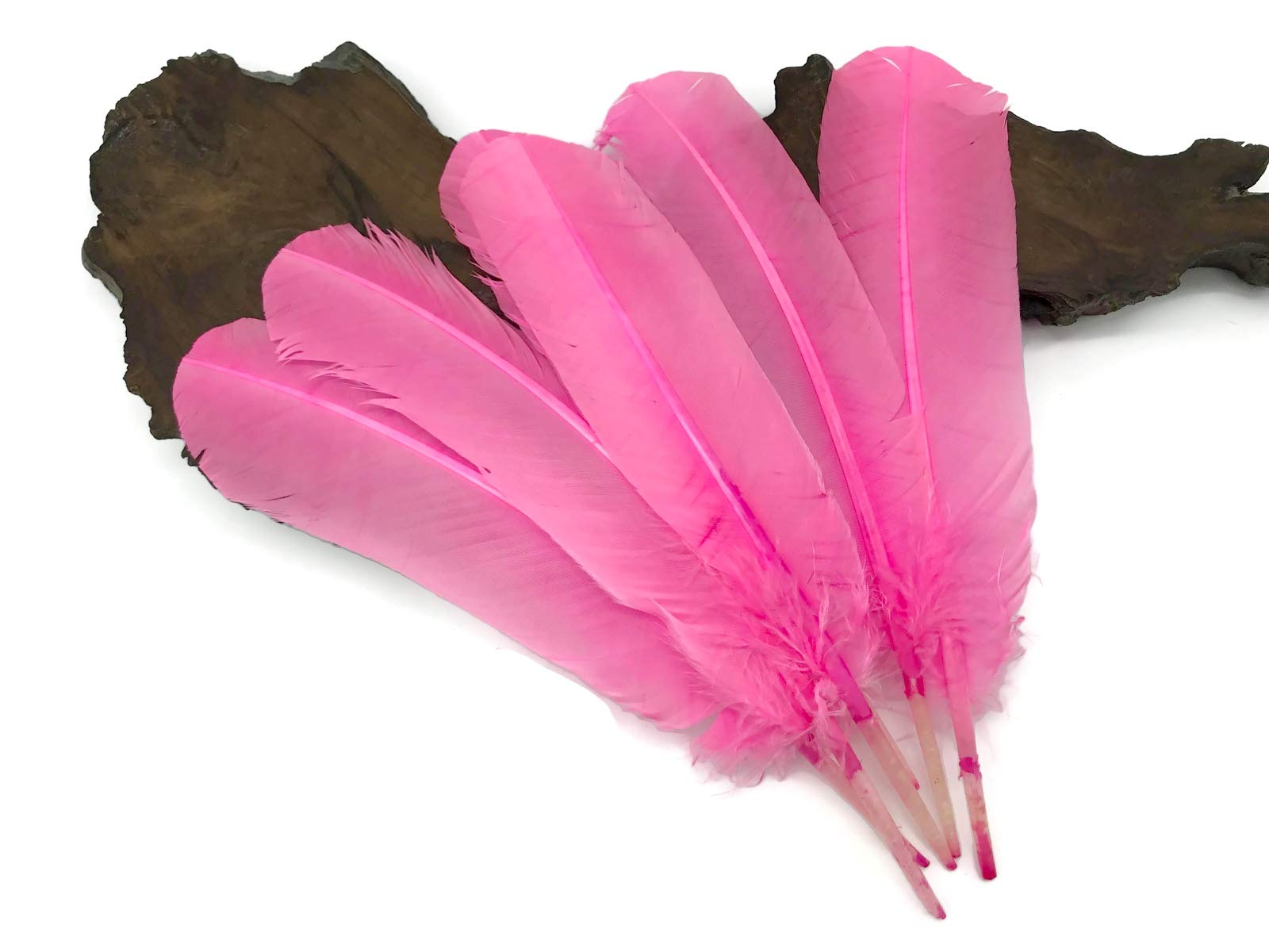 1 Lb. Pink Turkey Tom Rounds Secondary Wing Quill Feathers - Bulk Wholesale Craft Supplies for Halloween Decorations, Costume Accessories & DIY Projects | Moonlight Feather