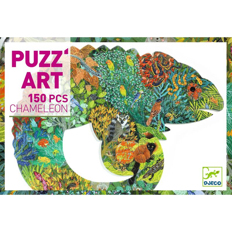 Chameleon 150pc Art Puzzle for Kids | Creative Educational Toy by Djeco | Perfect for Family Game Night & Classroom Activities