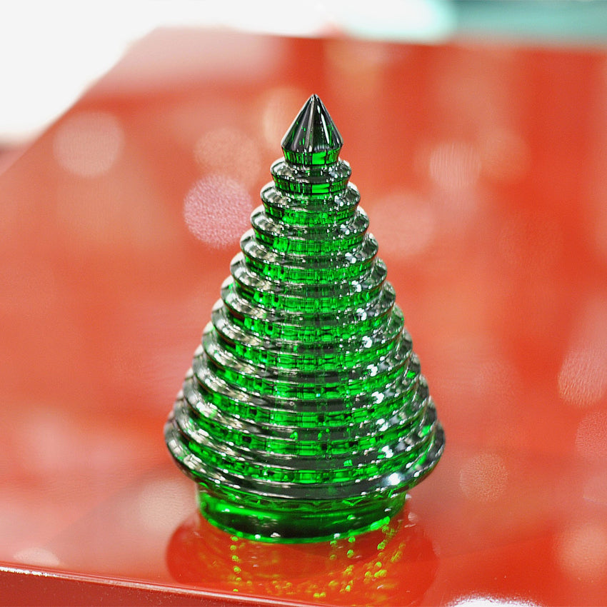 Baccarat Crystal Eye Fir Tree - Elegant Christmas Ornament for Holiday Decor, Home & Office Decoration, Festive Gift Idea