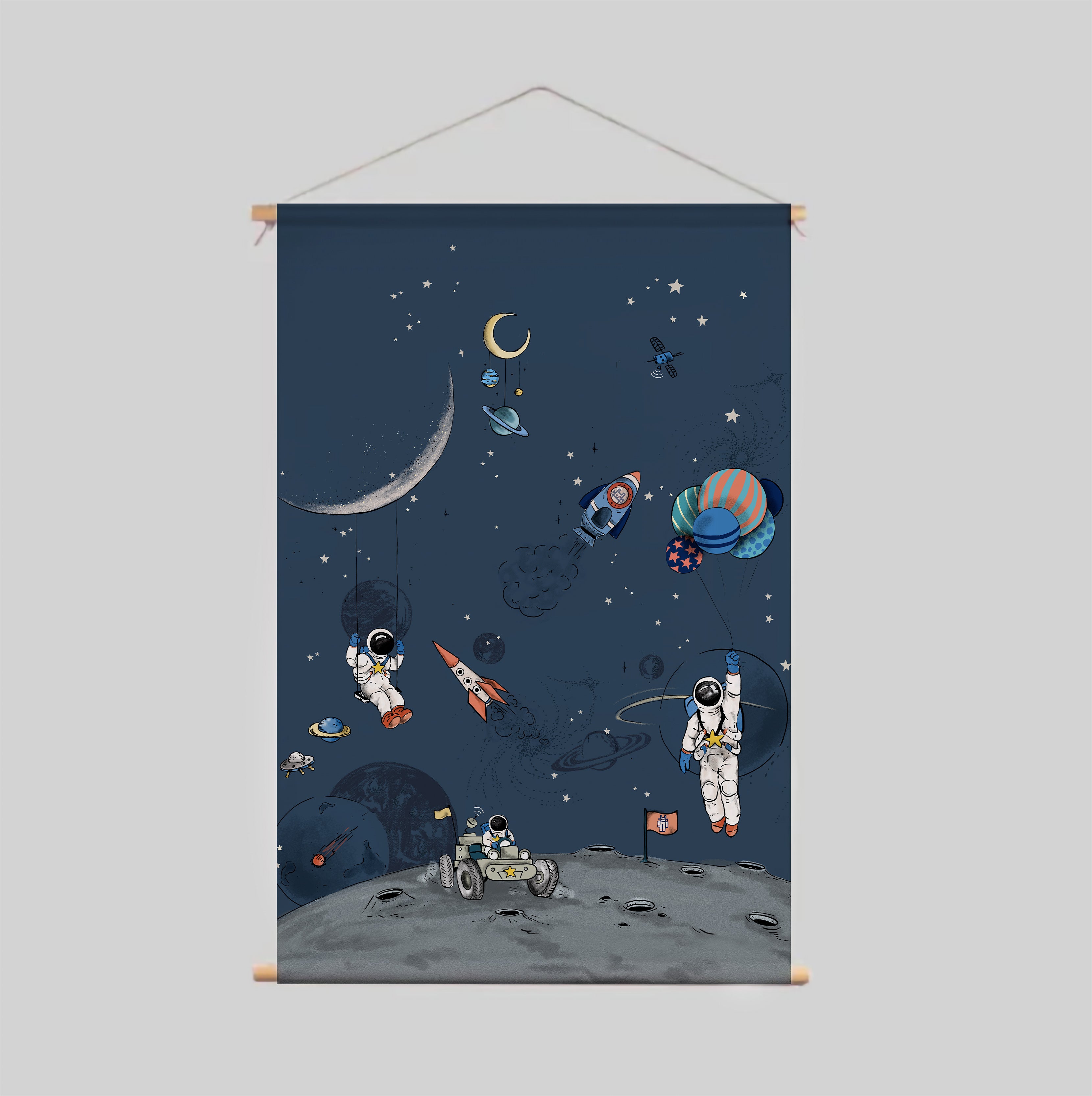 Galaxy Space Textile Poster - Dark Starry Night Sky Wall Art for Home & Office Decor - Perfect for Bedroom, Living Room, or Gift