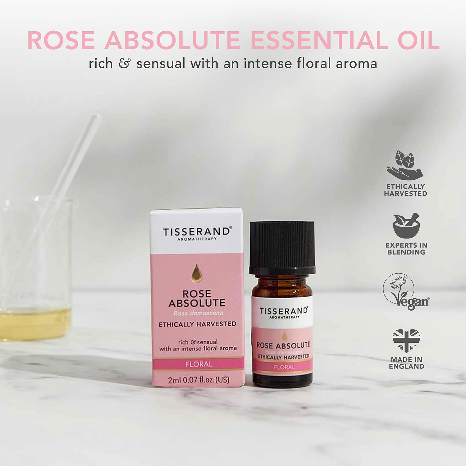 Tisserand Aromatherapy 100% Pure Natural Rose Absolute Essential Oil - Ethically Harvested, 9ml for Massage, Bath & Relaxation - Perfect for Spa, Yoga & Stress Relief