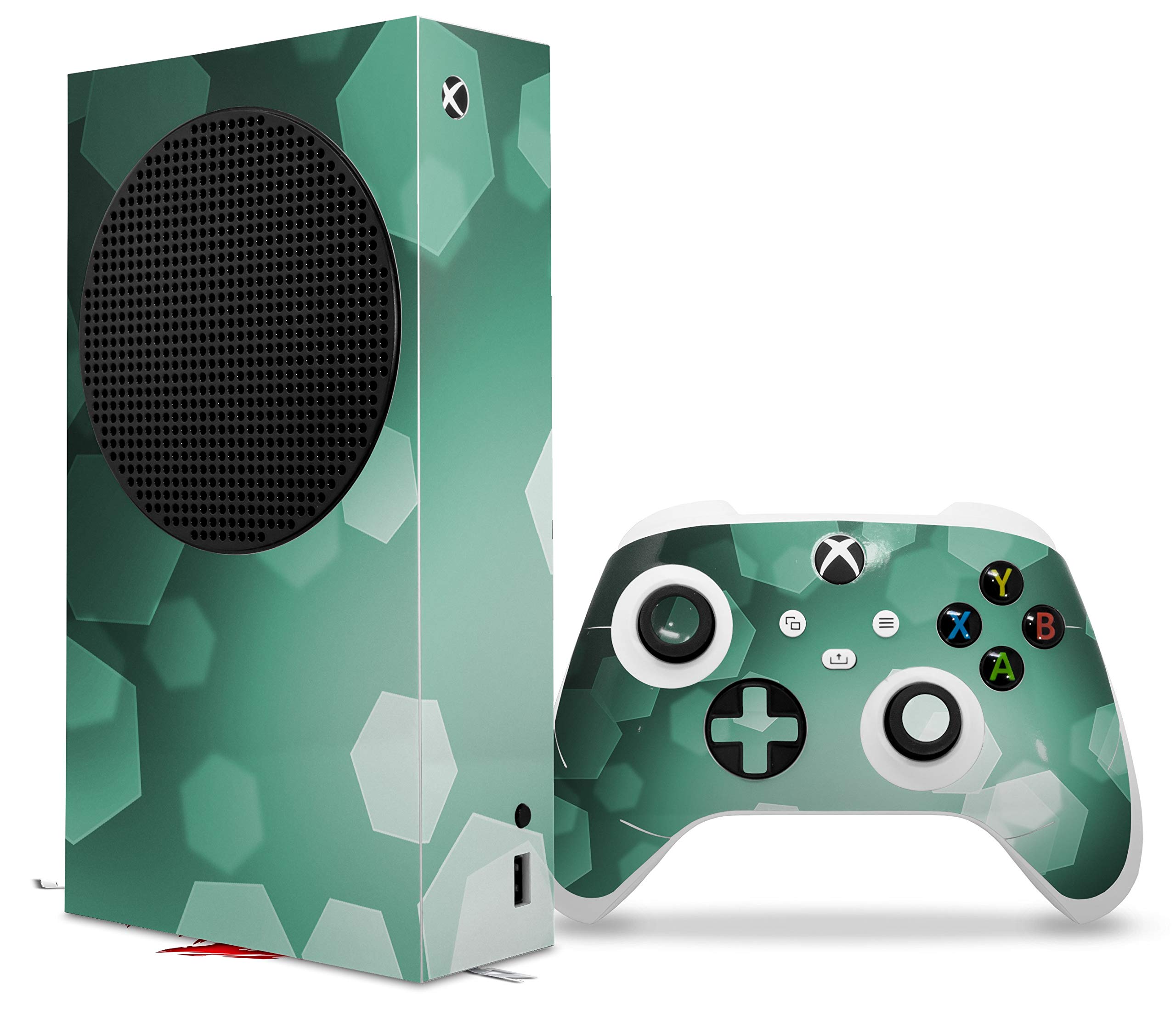 WraptorSkinz Seafoam Green Hex Pattern Skin Wrap for XBOX Series S Console & Controller - Custom Protective Cover (2020 Model, Console Not Included) - Perfect for Gaming Setups, Personalization & Scratch Protection