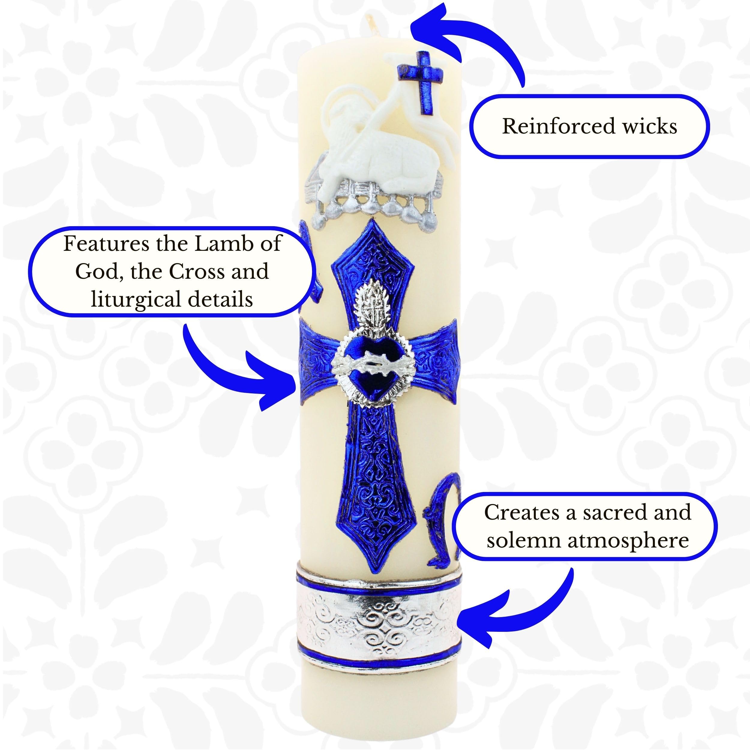 Large Catholic Religious Candles - Easter Paschal Candle - Big Catholic Prayer Candles - Saint Candles for Prayer - Our Lady of Guadalupe Devotional Candles - Catholic Paschal Candles for Church, Home Altar & Religious Ceremonies