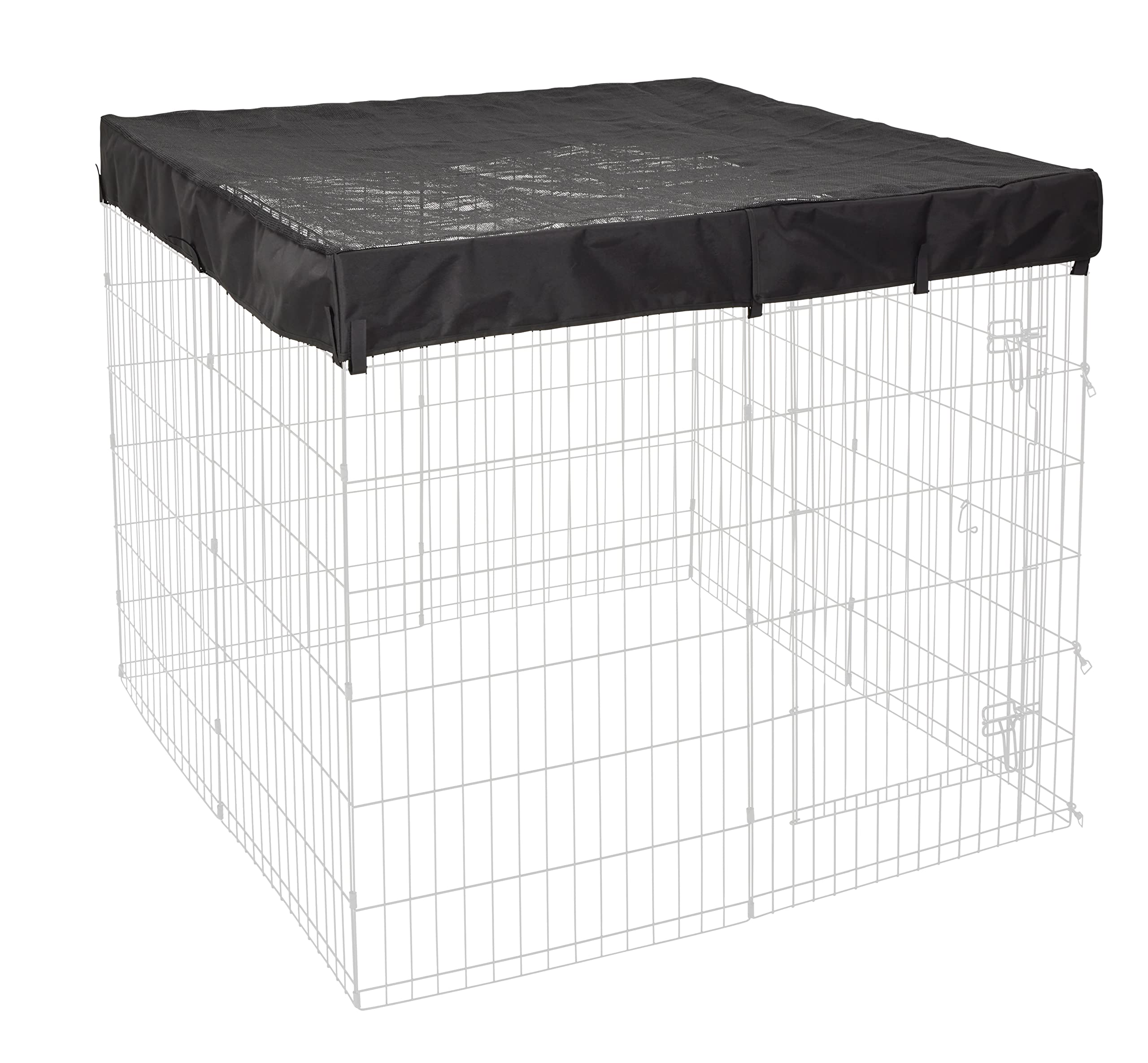 MidWest Homes For Pets Square Exercise Pen with Fabric Mesh Top - Indoor & Outdoor Pet Playpen for Dogs, Puppies, Cats - Durable Metal Frame for Training, Playtime, and Secure Containment