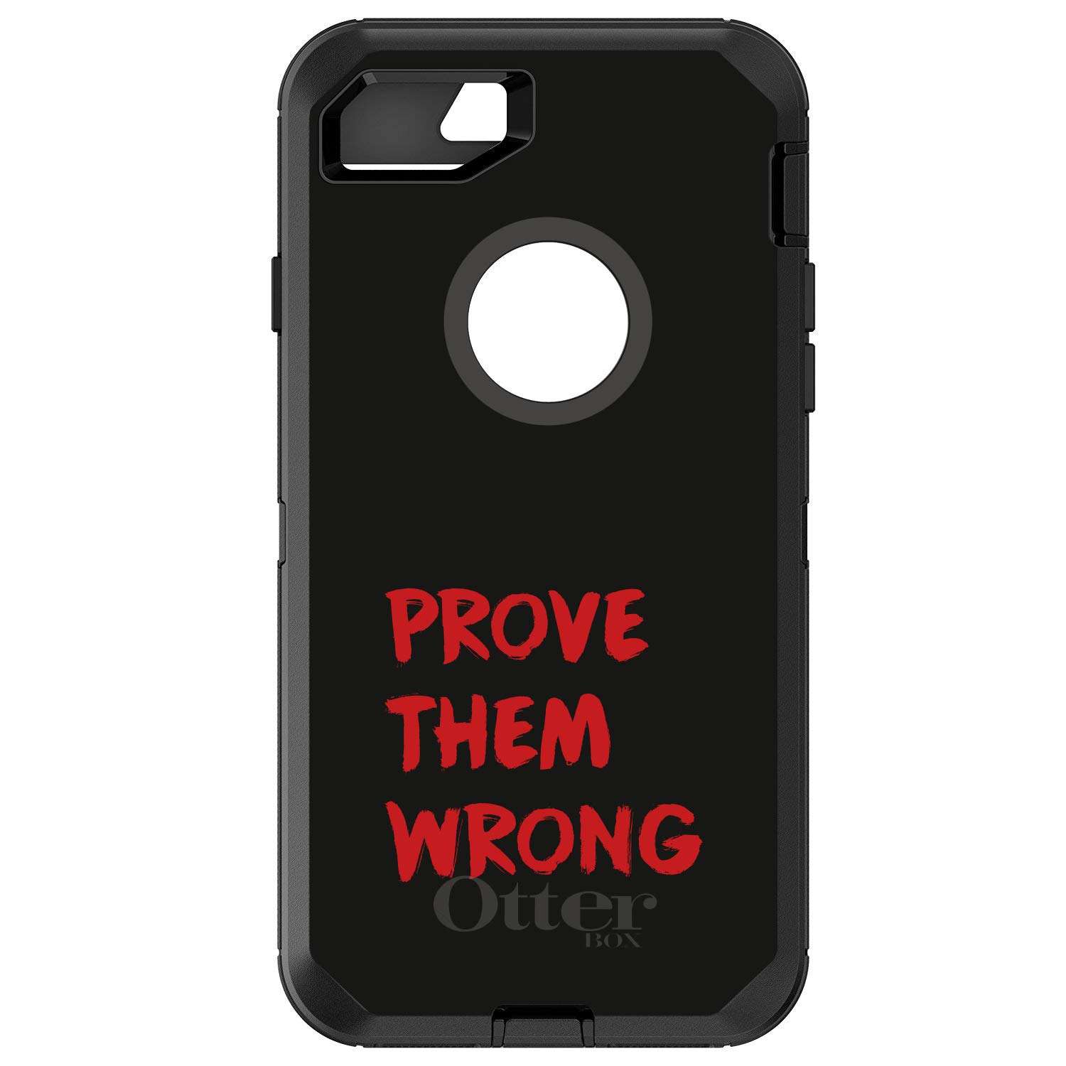 DistinctInk Shockproof Case for iPhone 7 Plus / 8 Plus (5.5 Inch) - Heavy Duty Protective Cover with Built-in Screen Protector | Replacement for OtterBox Defender | Black & Red Design | Perfect for Outdoor Activities, Construction Work & Extreme Sports Protection