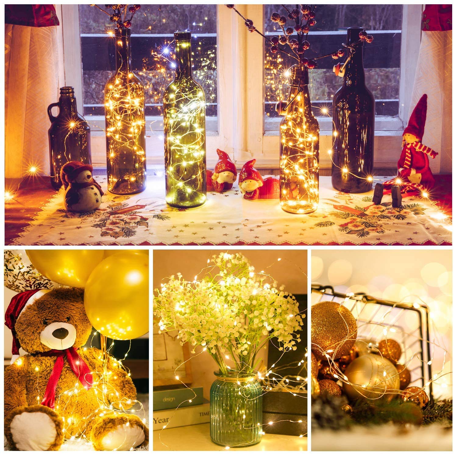 12 Pack 30 LED Fairy String Lights with Timer - Waterproof Battery Operated Outdoor Lights (AAA Batteries Included) - Perfect for Patio, Garden, Wedding, Party, Christmas Tree & Home Decor (Warm White)