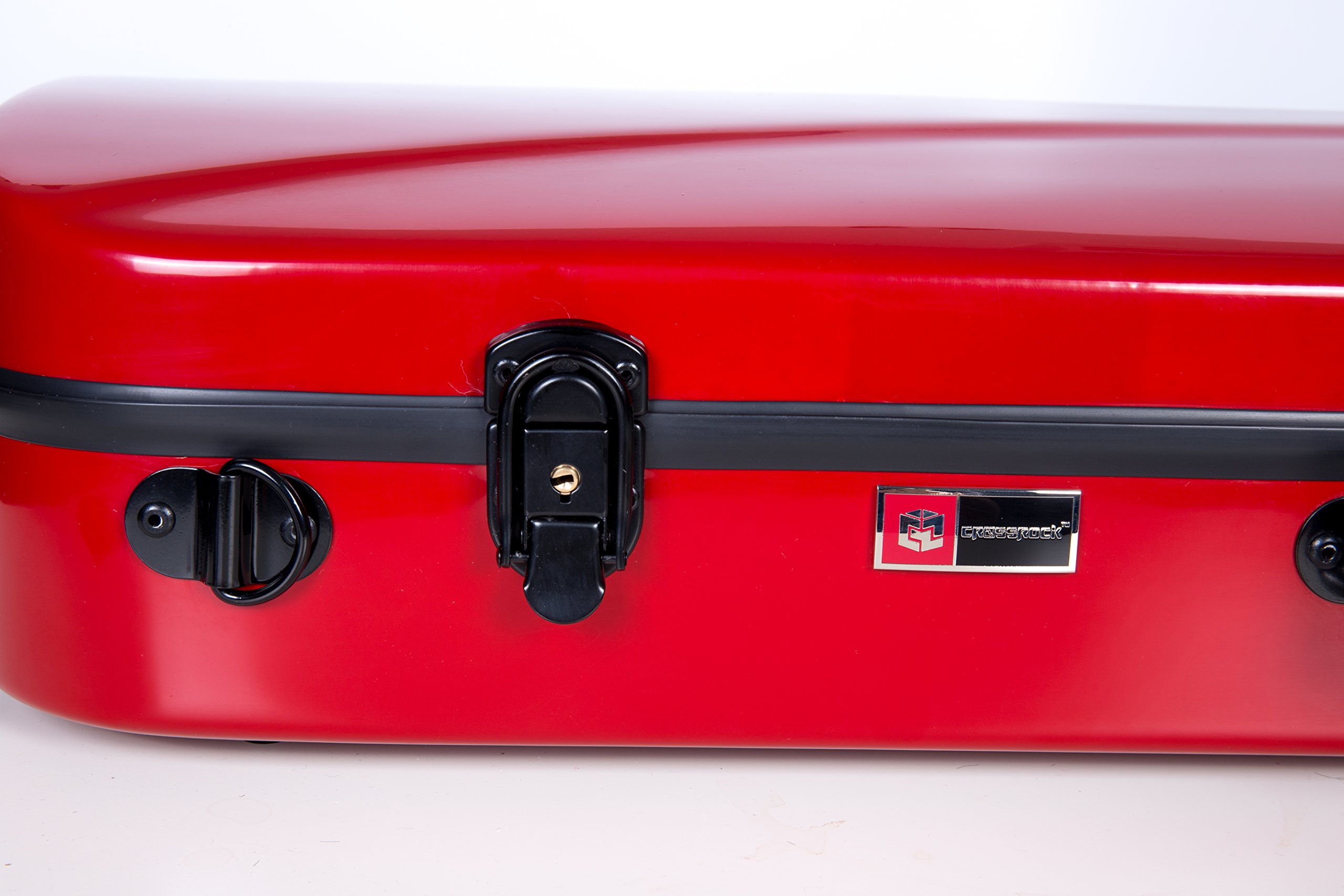 Crossrock CRF1000DVRD Red Fiberglass Double Violin Case - Backpack Style for 2 Full Size 4/4 Violins | Durable Protection for Travel, Performances & Music Lessons